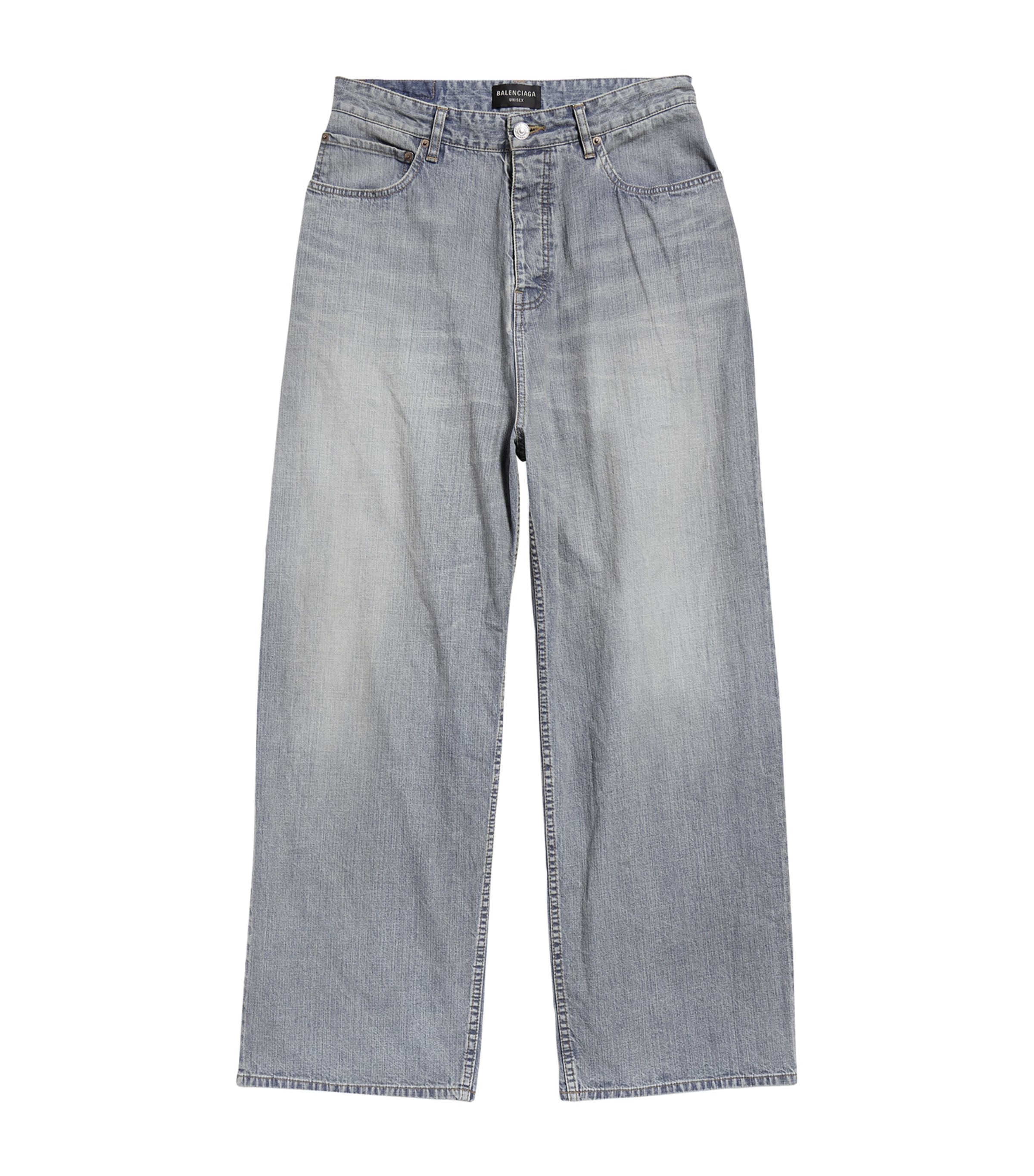 Shop Balenciaga Baggy Jeans In Blue