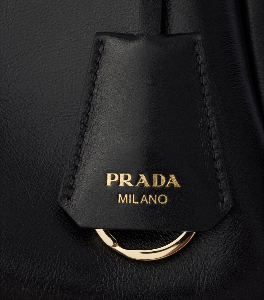 Prada Medium Leather Aimée Shoulder Bag Black Image 6