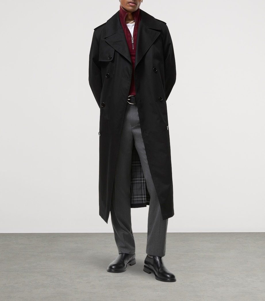 Burberry Mens Hoxton Long Trench Coat Black Image 2