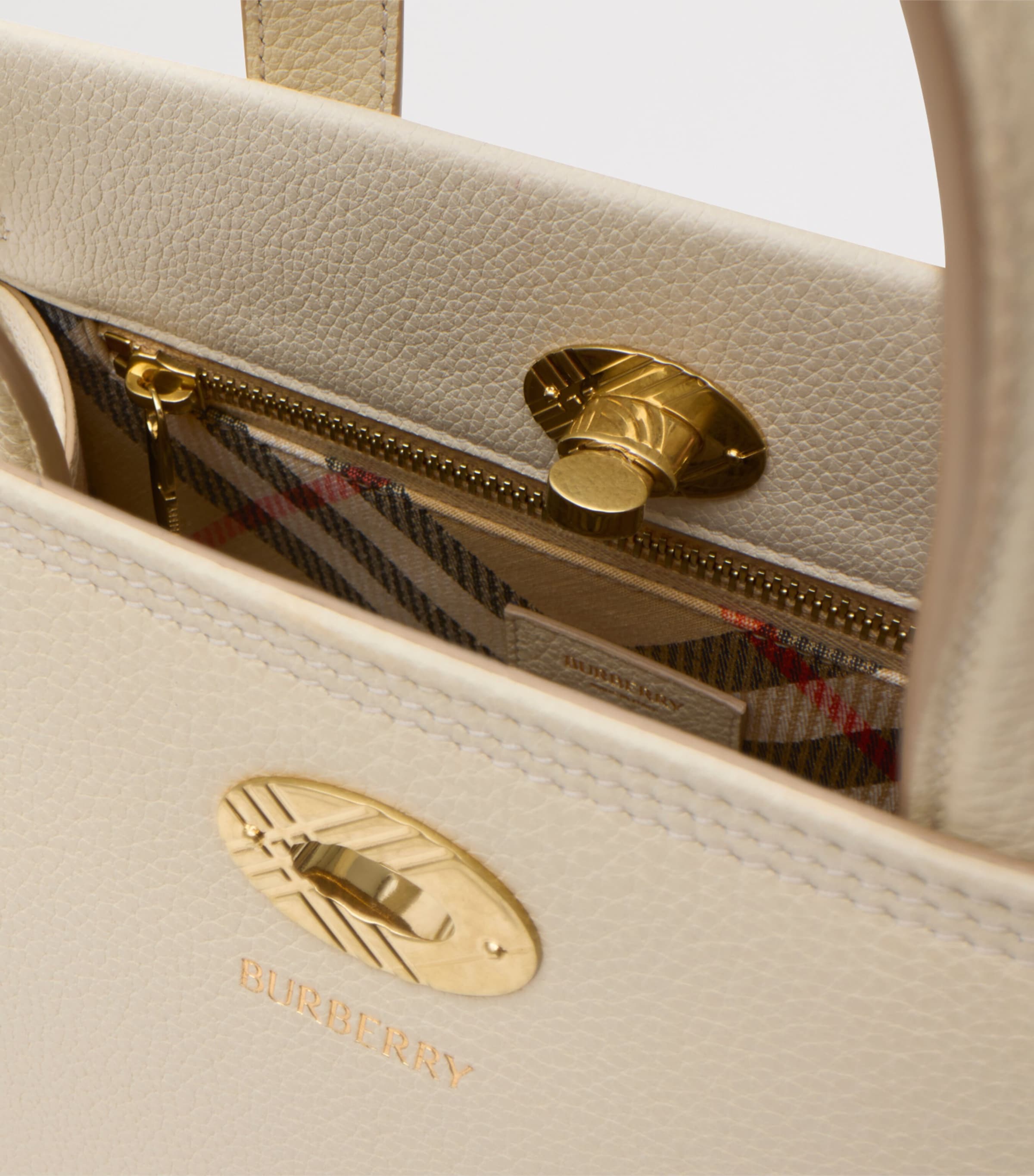 Burberry Ivory Mini Calfskin Cotswolds Tote Bag | Harrods UK