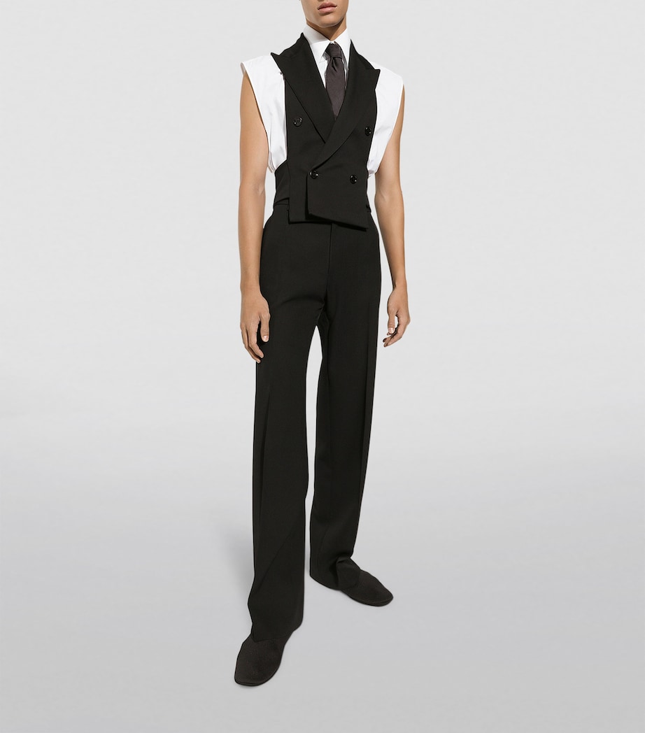 Virgin Wool Tailored Trousers N0000-BLACK Image 4