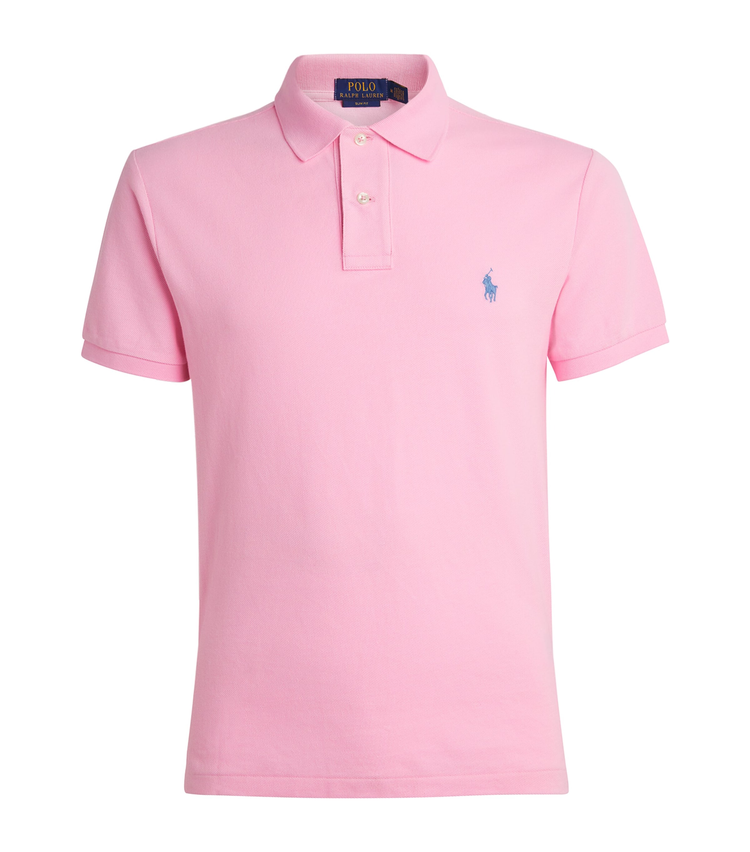 Polo Ralph Lauren Mens Cotton Mesh Slim-Fit Polo Shirt Carmel Pink Image 1