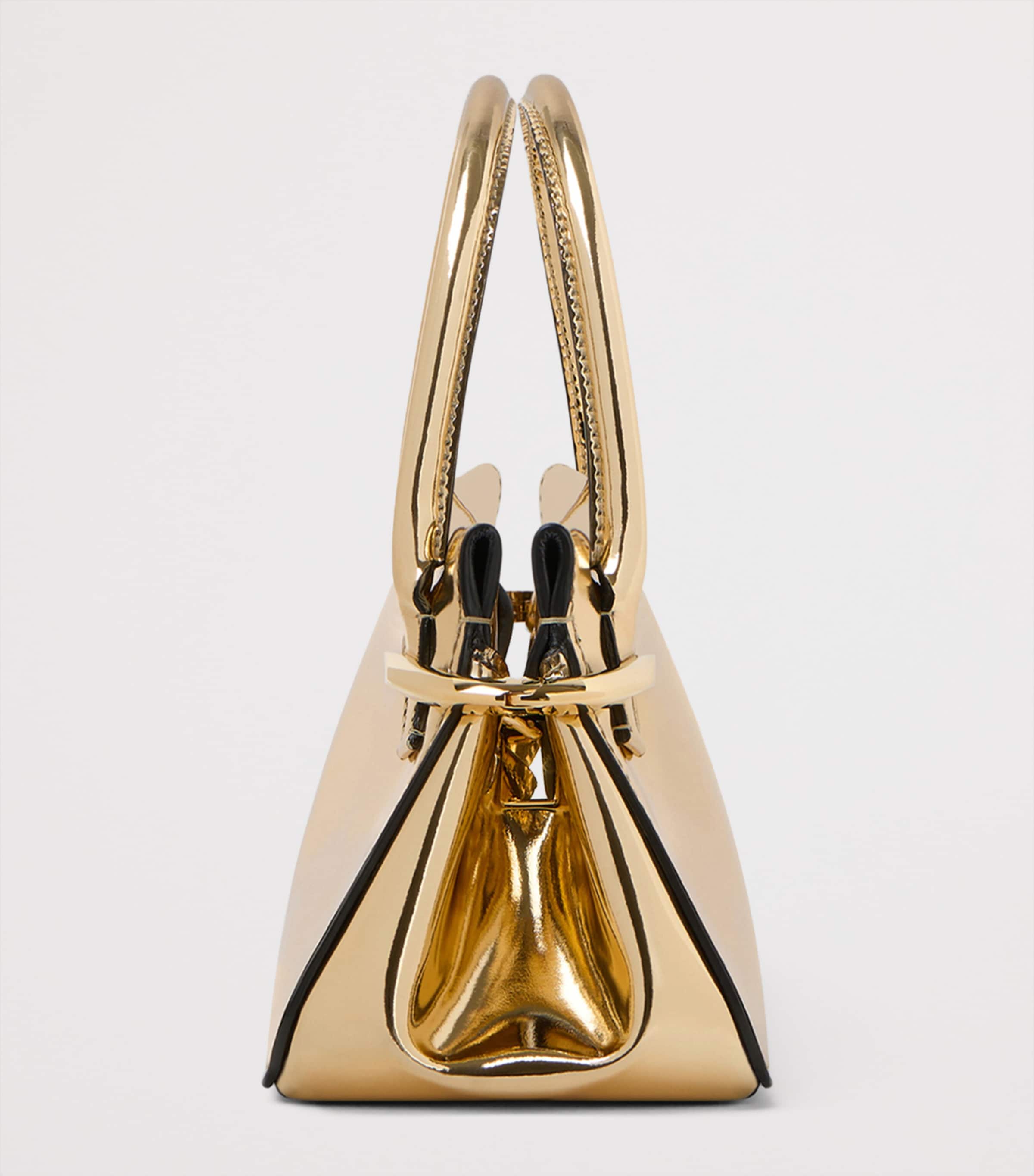 Mini Leather Pinch Top-Handle Bag GOLDEN Image 3