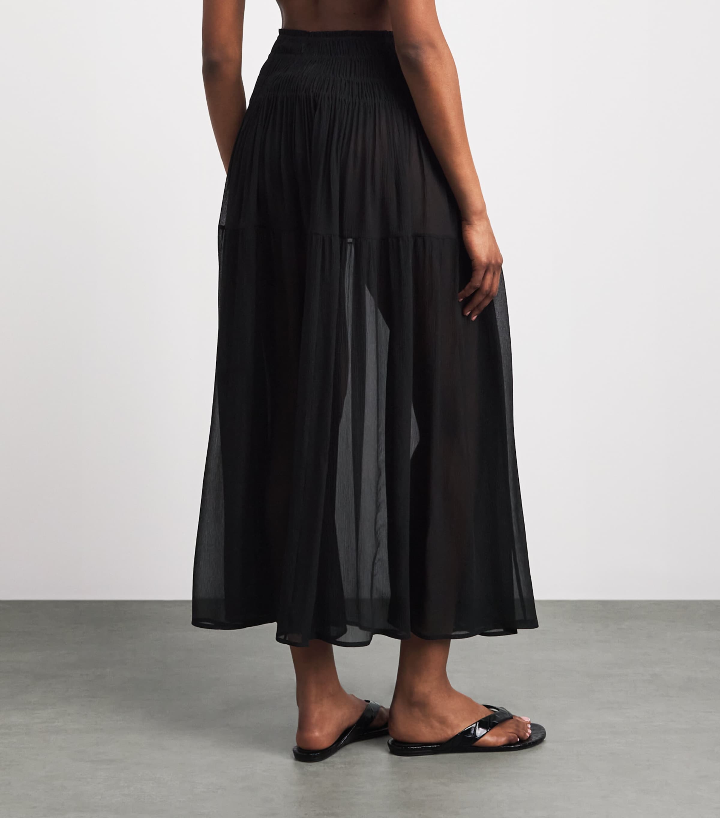 Eres Womens Silk Muslin Irresistible Maxi Skirt Noir Image 5