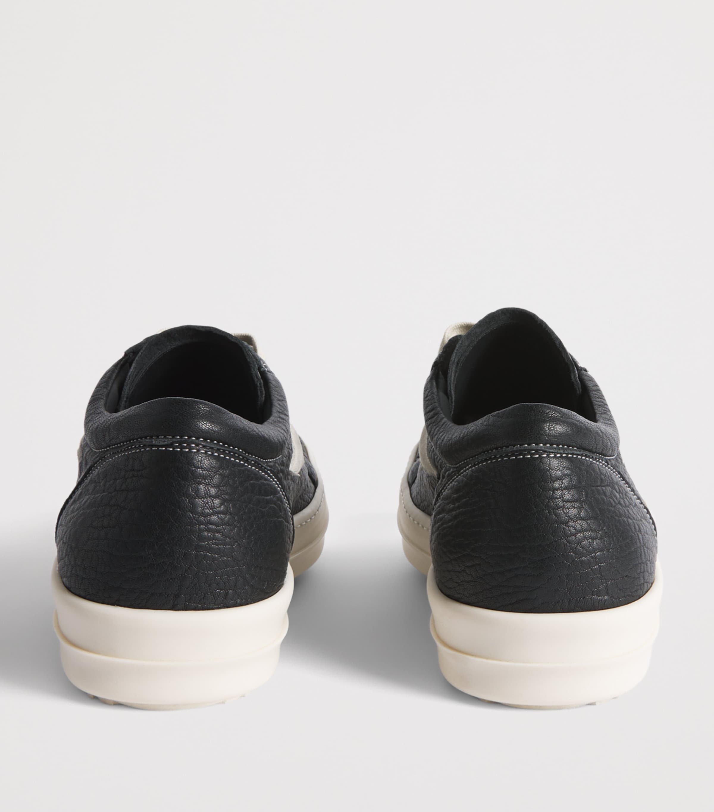 Rick Owens Leather Vintage Sneakers Black/milk Image 4