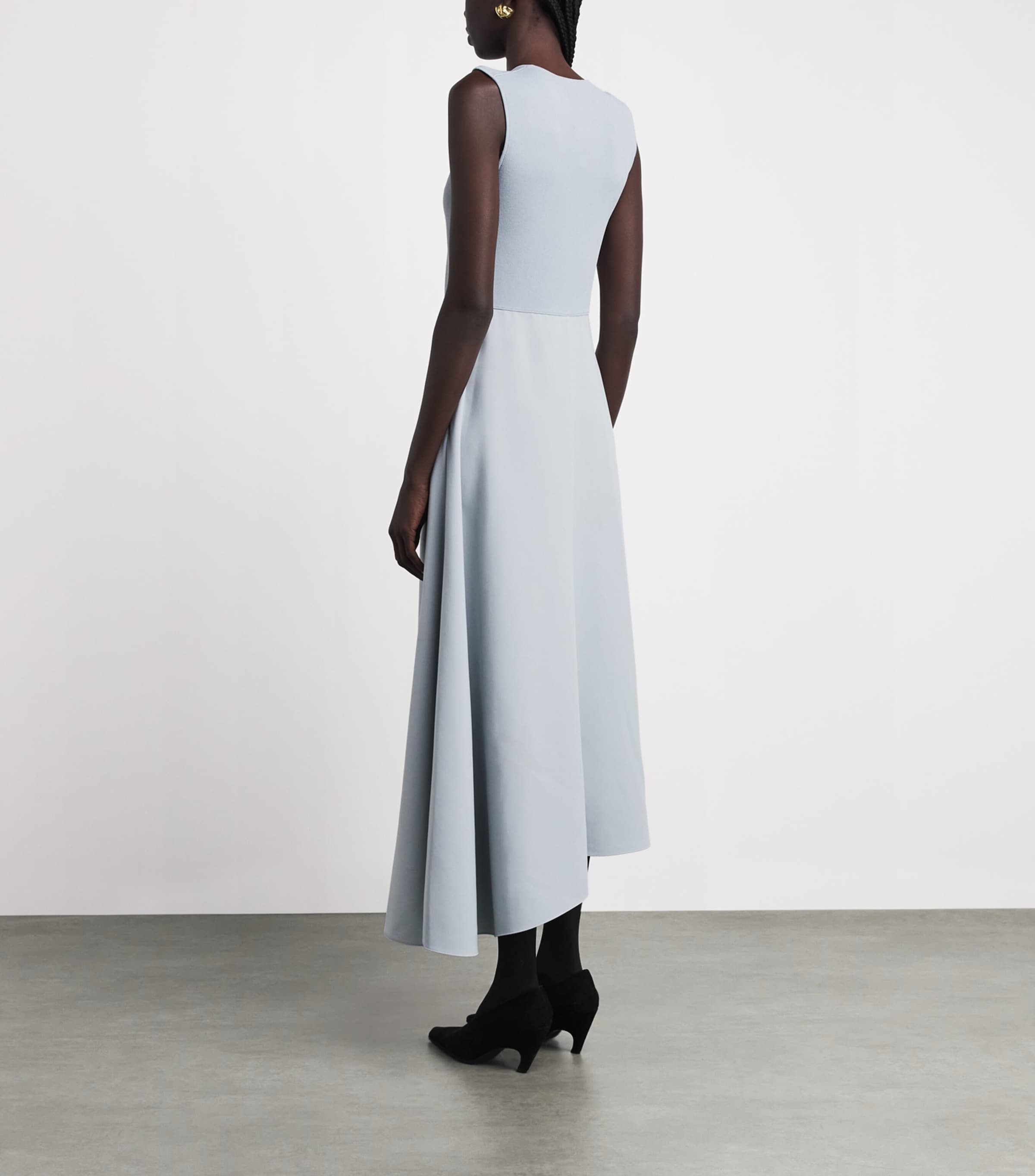 Theory Womens Knit-Satin Midi Dress Vfh Luna Image 4