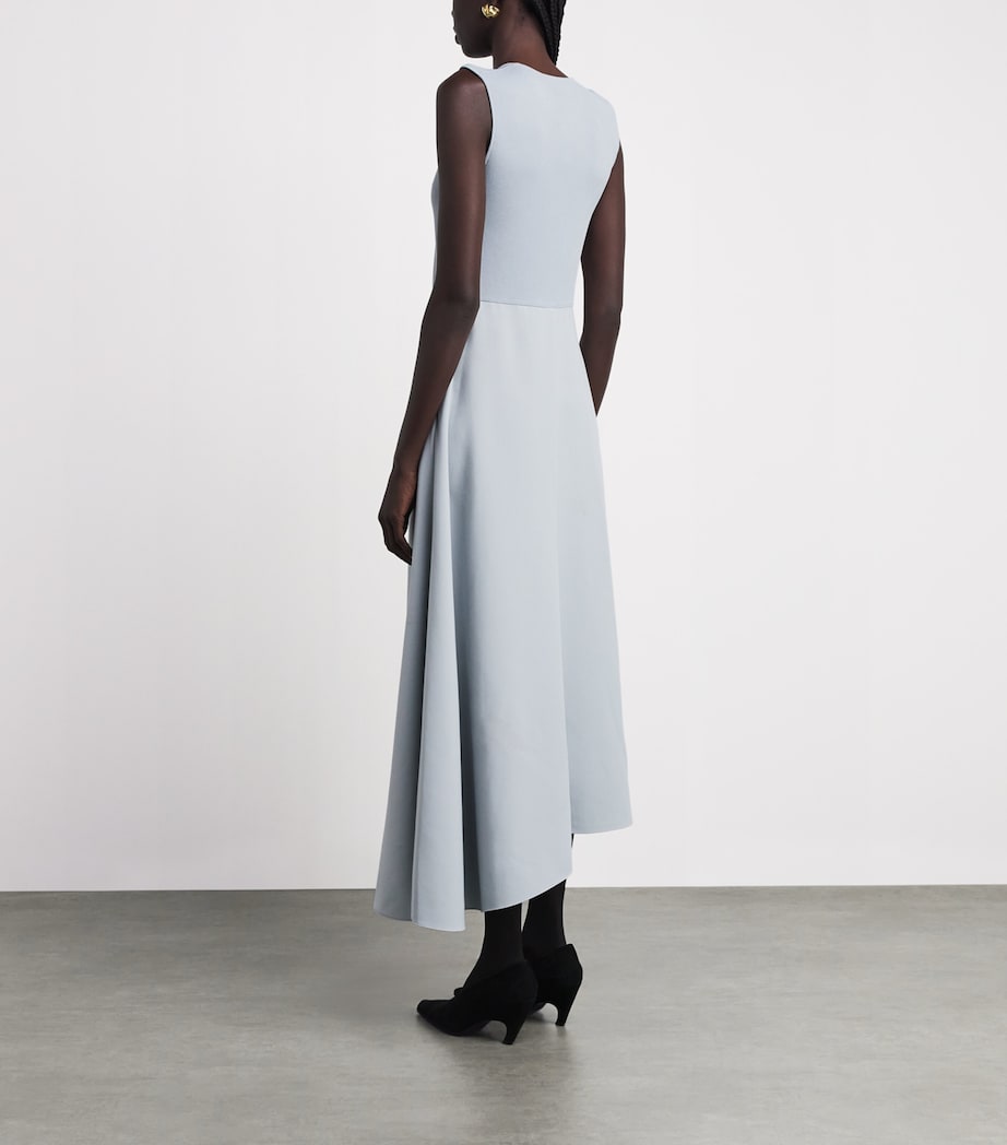 Theory Womens Knit-Satin Midi Dress Vfh Luna Image 4