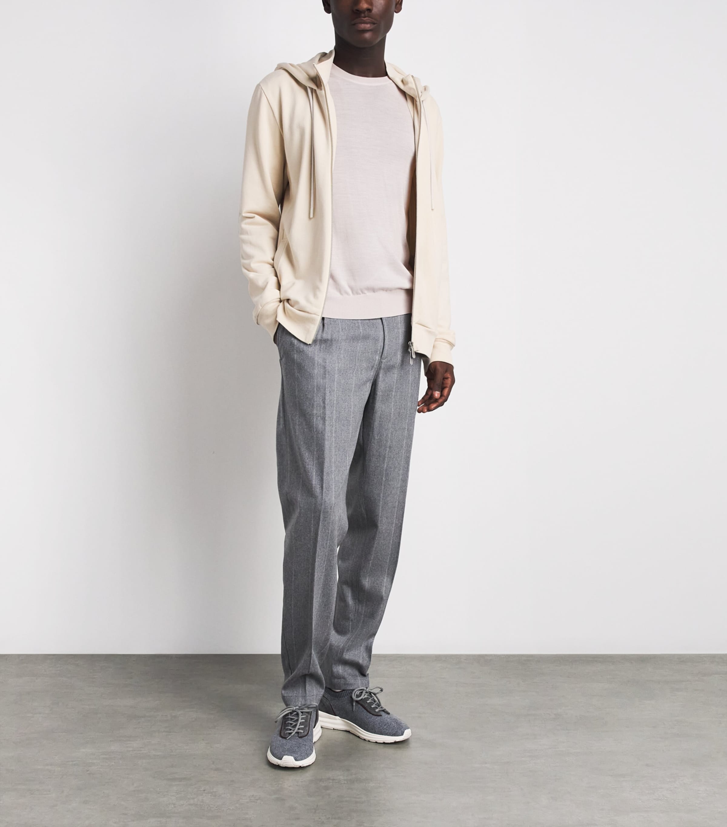 Eleventy Mens Wool Crew-Neck Sweater Sabbia Chiaro Image 2