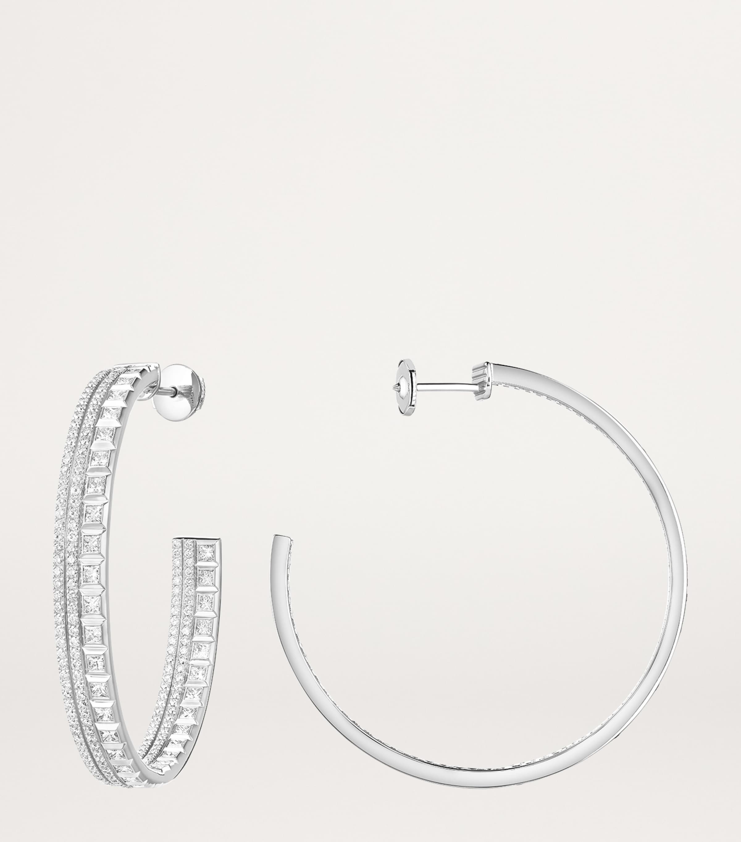 White Gold and Diamond Quatre Radiant Edition Hoop Earrings WHITE GOLD Image 2