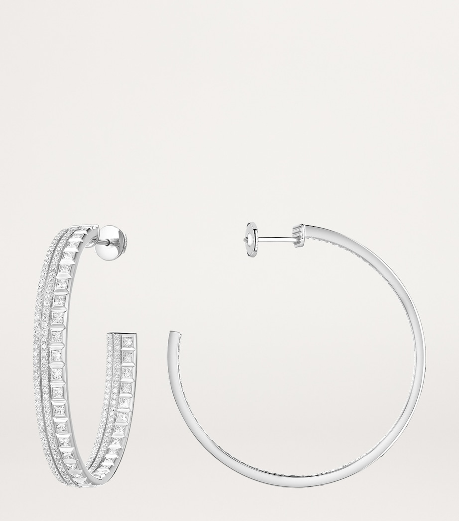 White Gold and Diamond Quatre Radiant Edition Hoop Earrings WHITE GOLD Image 2