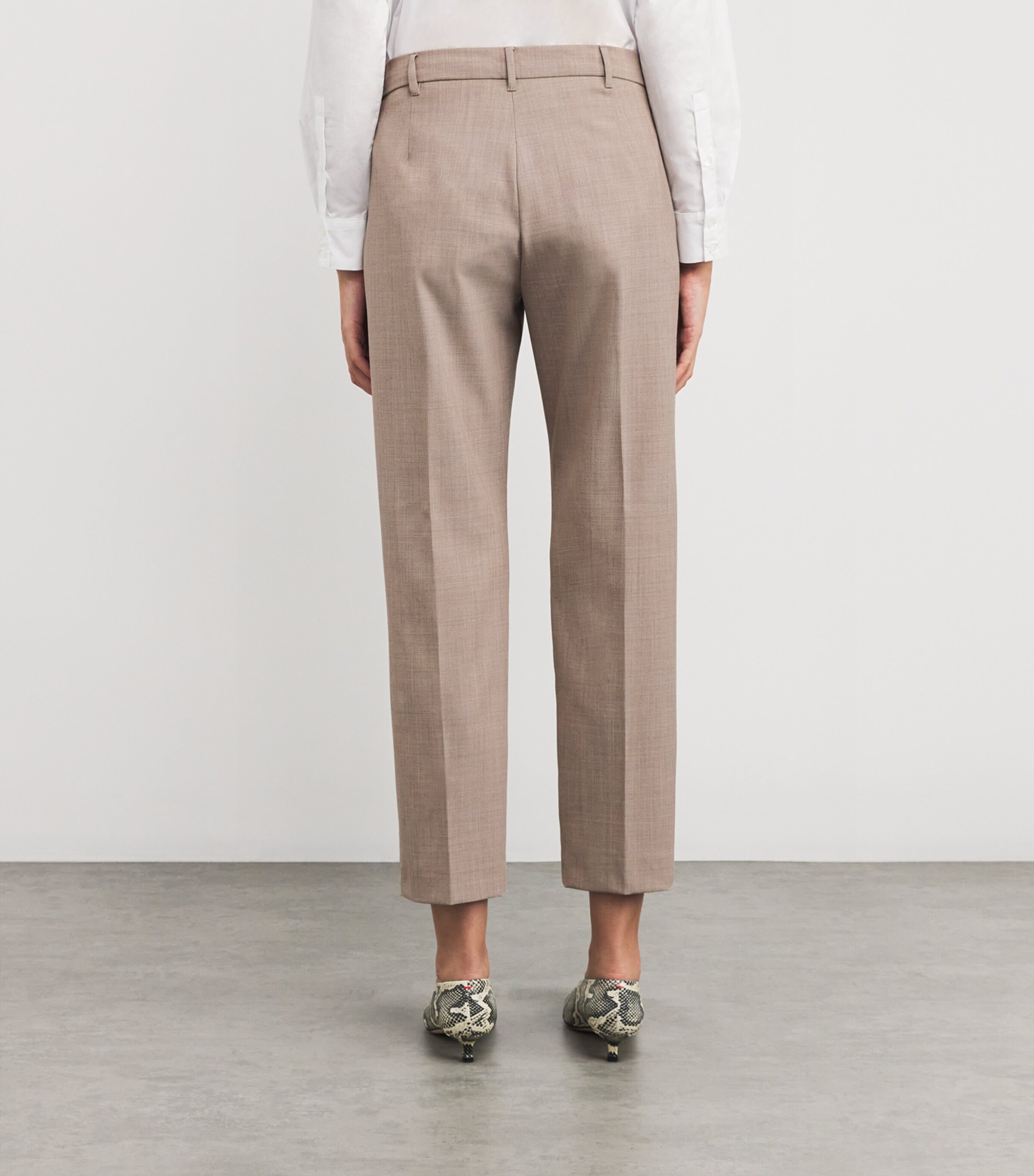 MAX&Co. Womens Cropped Slim Trousers Beige Image 4