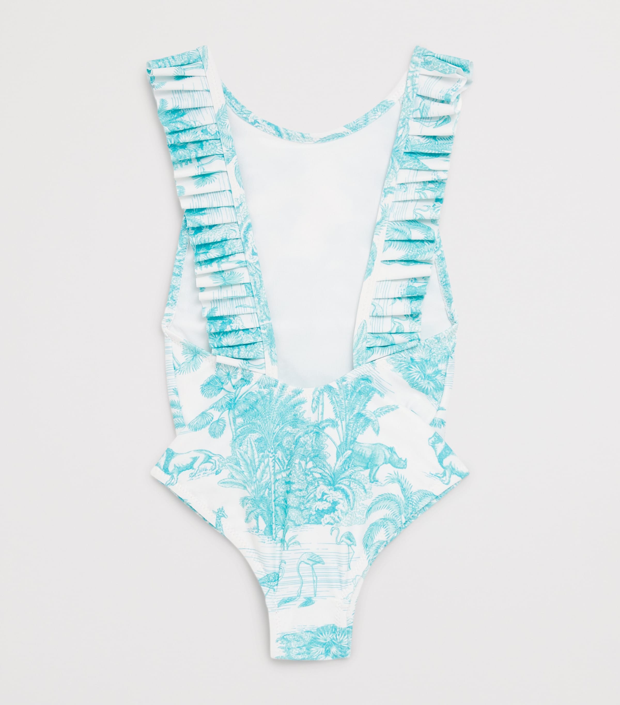 Ruffled Jungle Print Swimsuit (2-12 Years) JUNGLE TURQUOISE Image 2