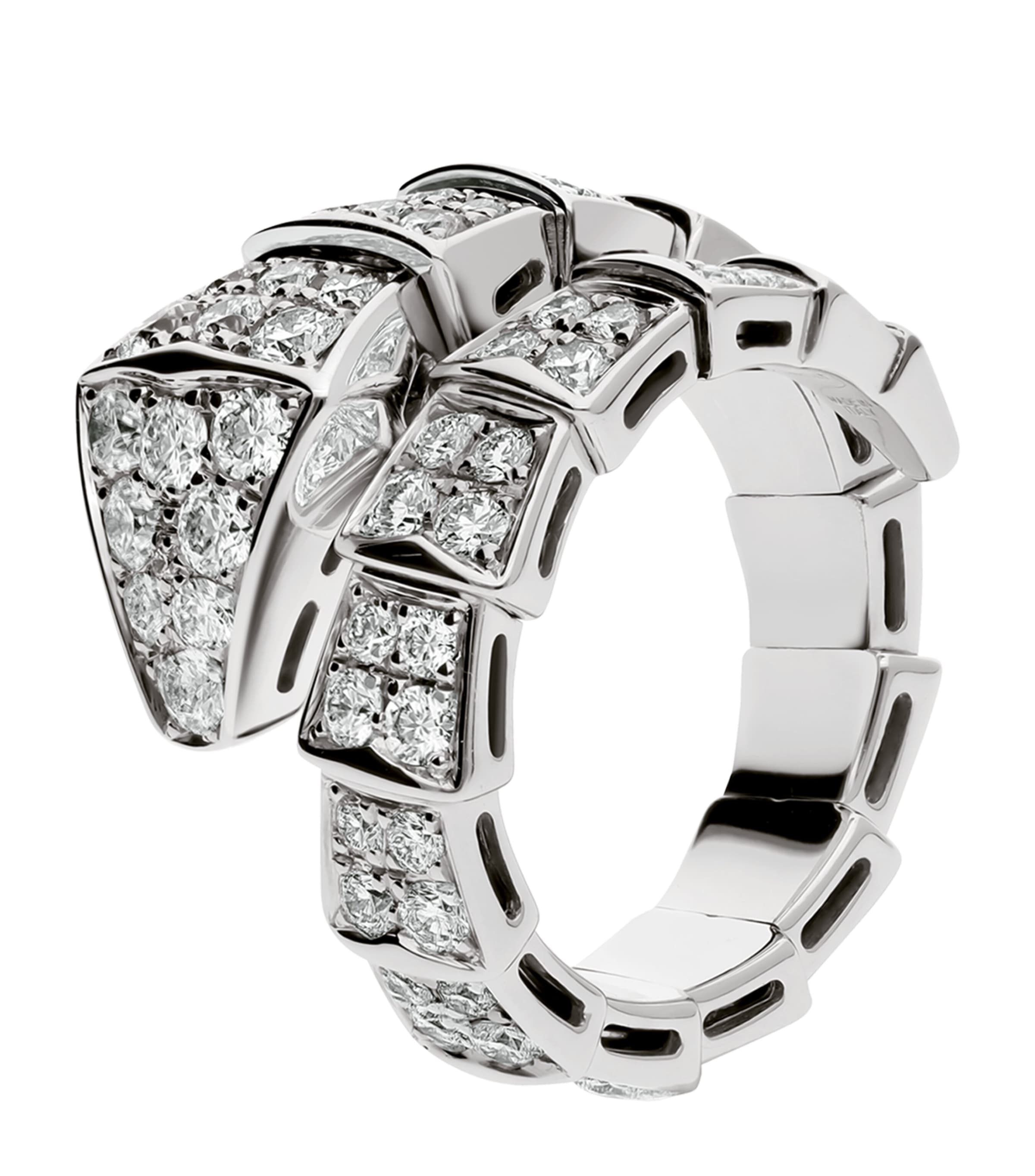 White Gold and Diamond Serpenti Viper Ring WHITE GOLD Image 1