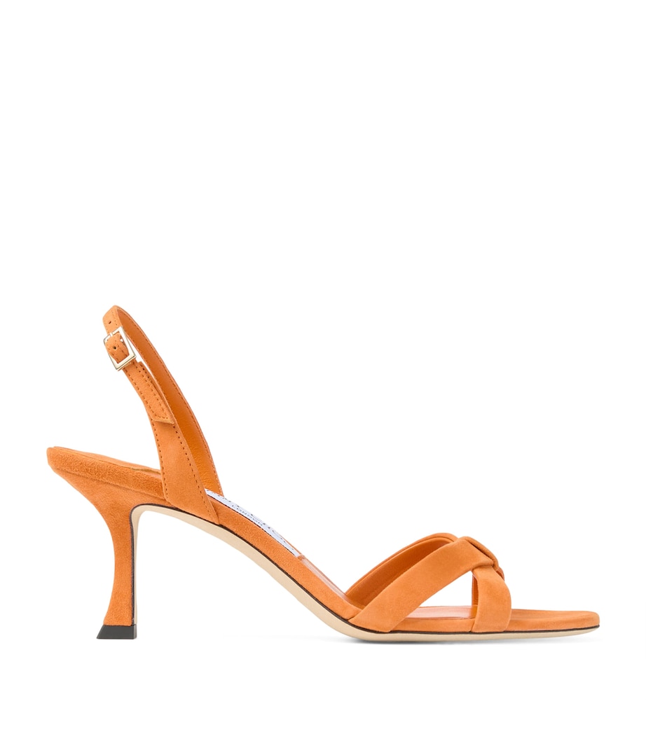 Jimmy Choo Elsy 70 Leather Heeled Sandals Sunset Orange Image 1