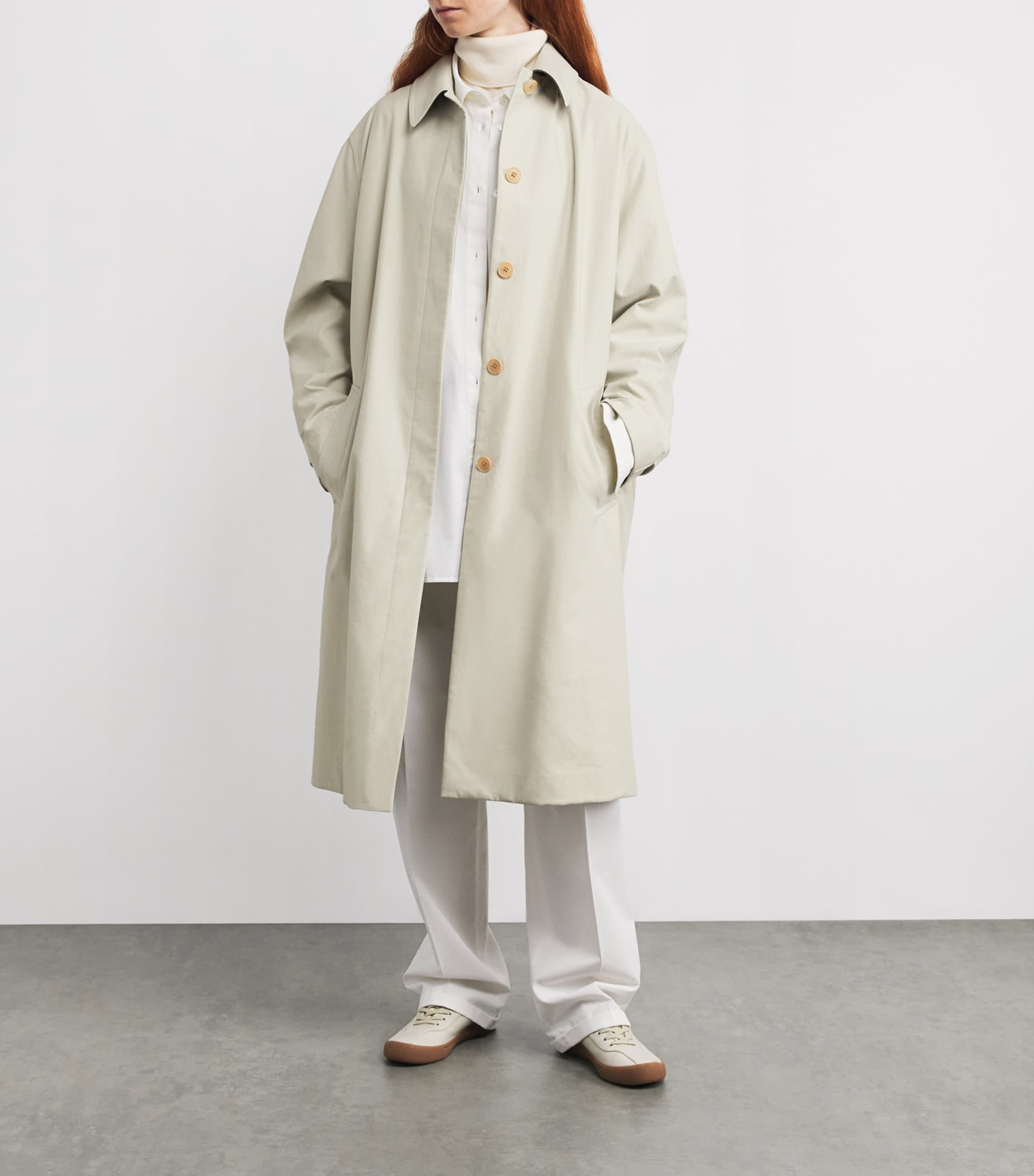 Pluma Cotton-Cashmere Coat SNOW Image 2