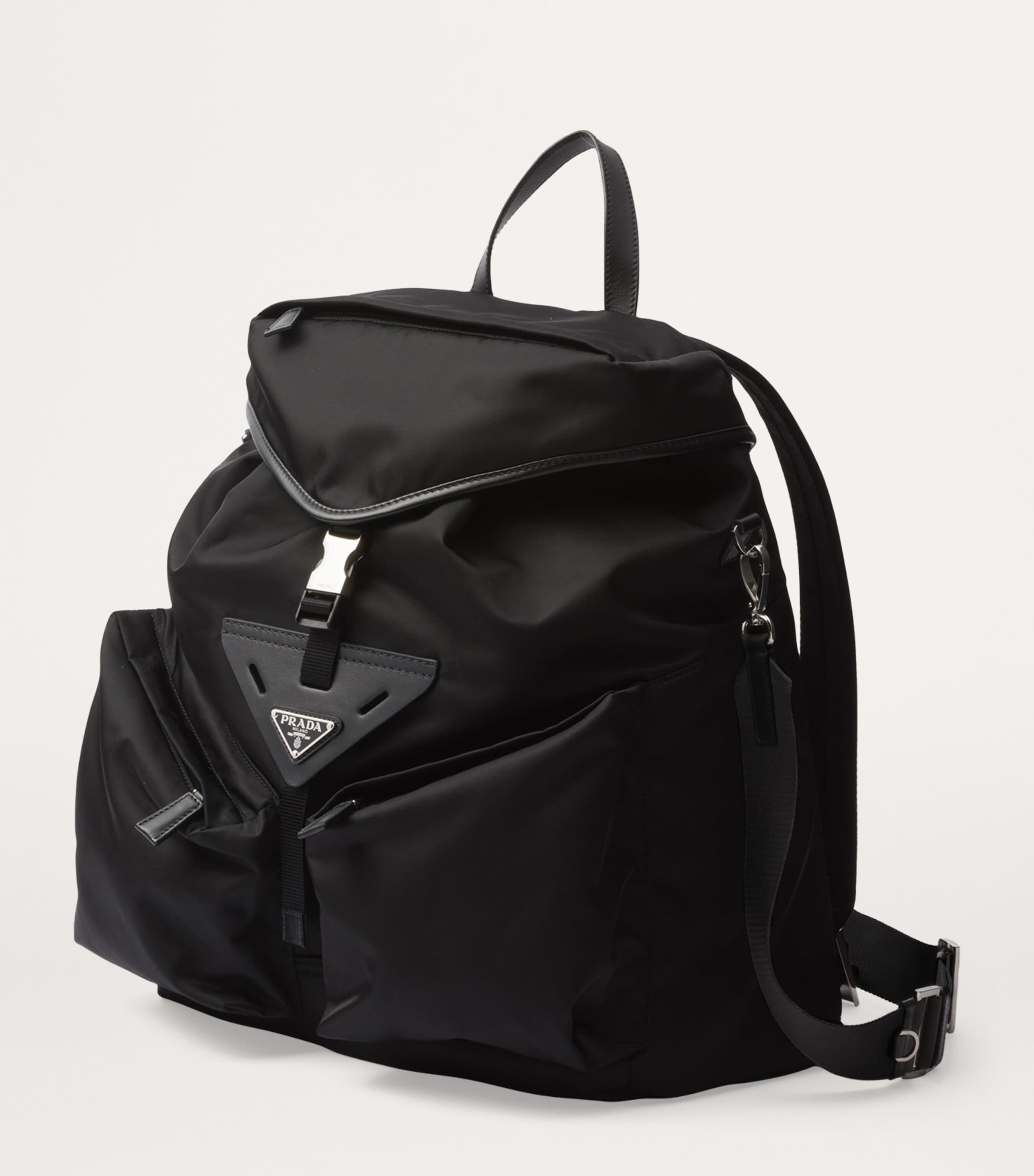 Re Nylon and Saffiano Leather Backpack