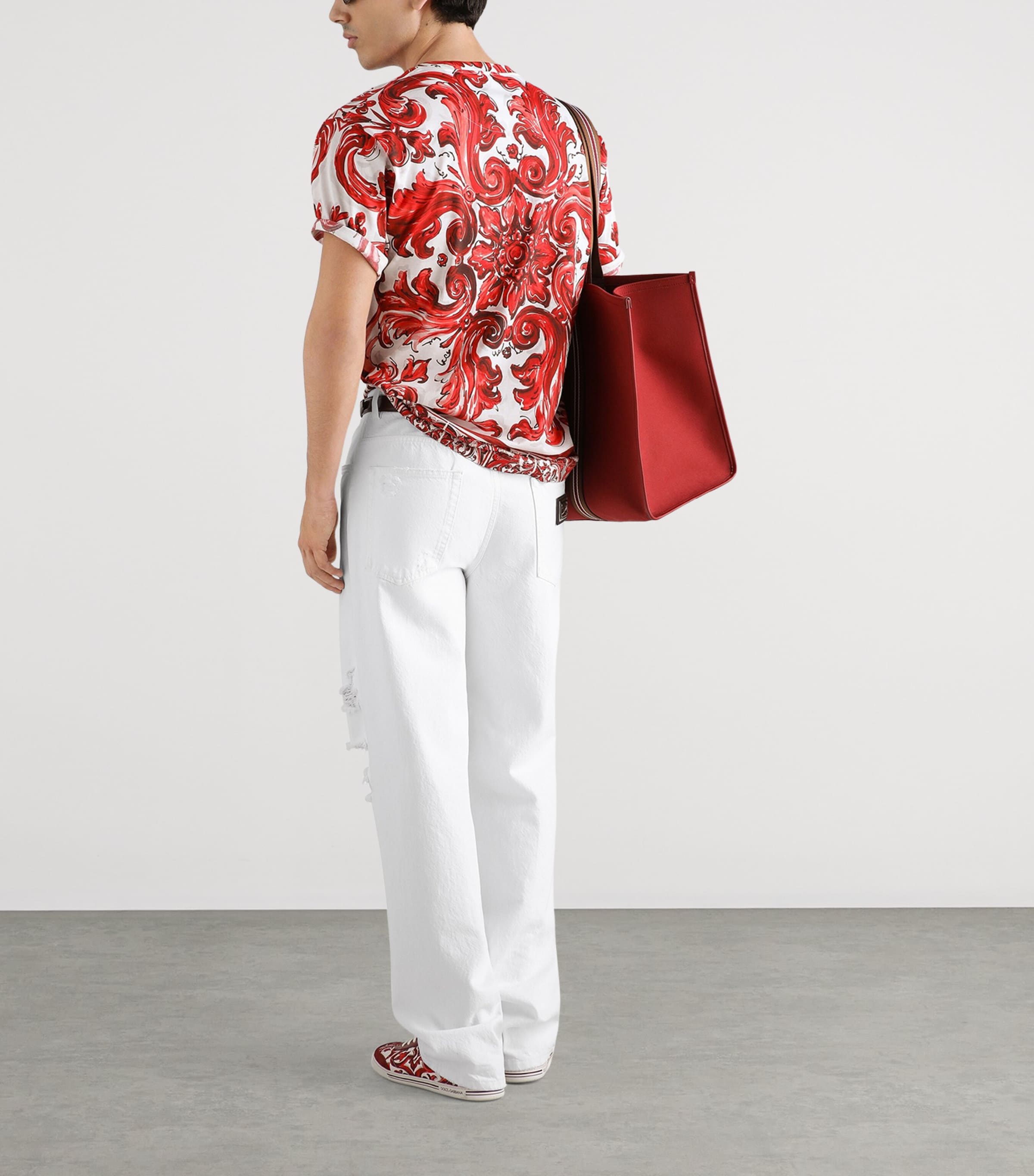 Dolce&Gabbana Mens Cotton Majolica Print T-Shirt Maiolica Ru Image 3