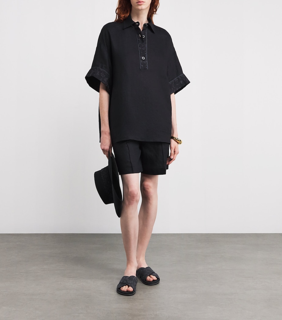 Embroidered Crossover Slides NERO Image 2