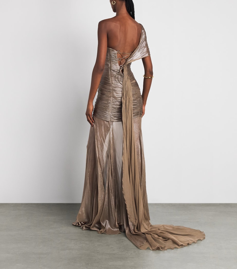 Maria Lucia Hohan Womens Silk Marimar Gown Frappe Image 4