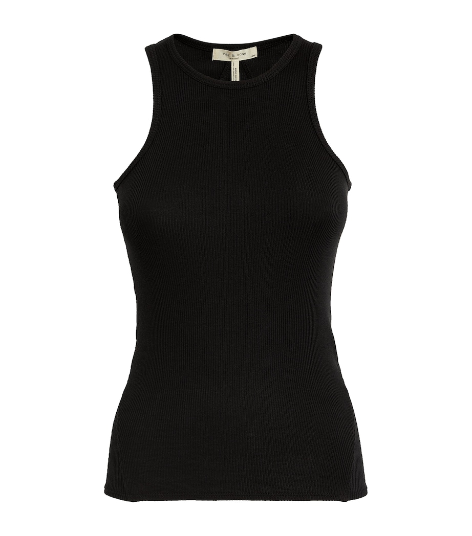 The Essential Rib Tank Top BLACK Image 1