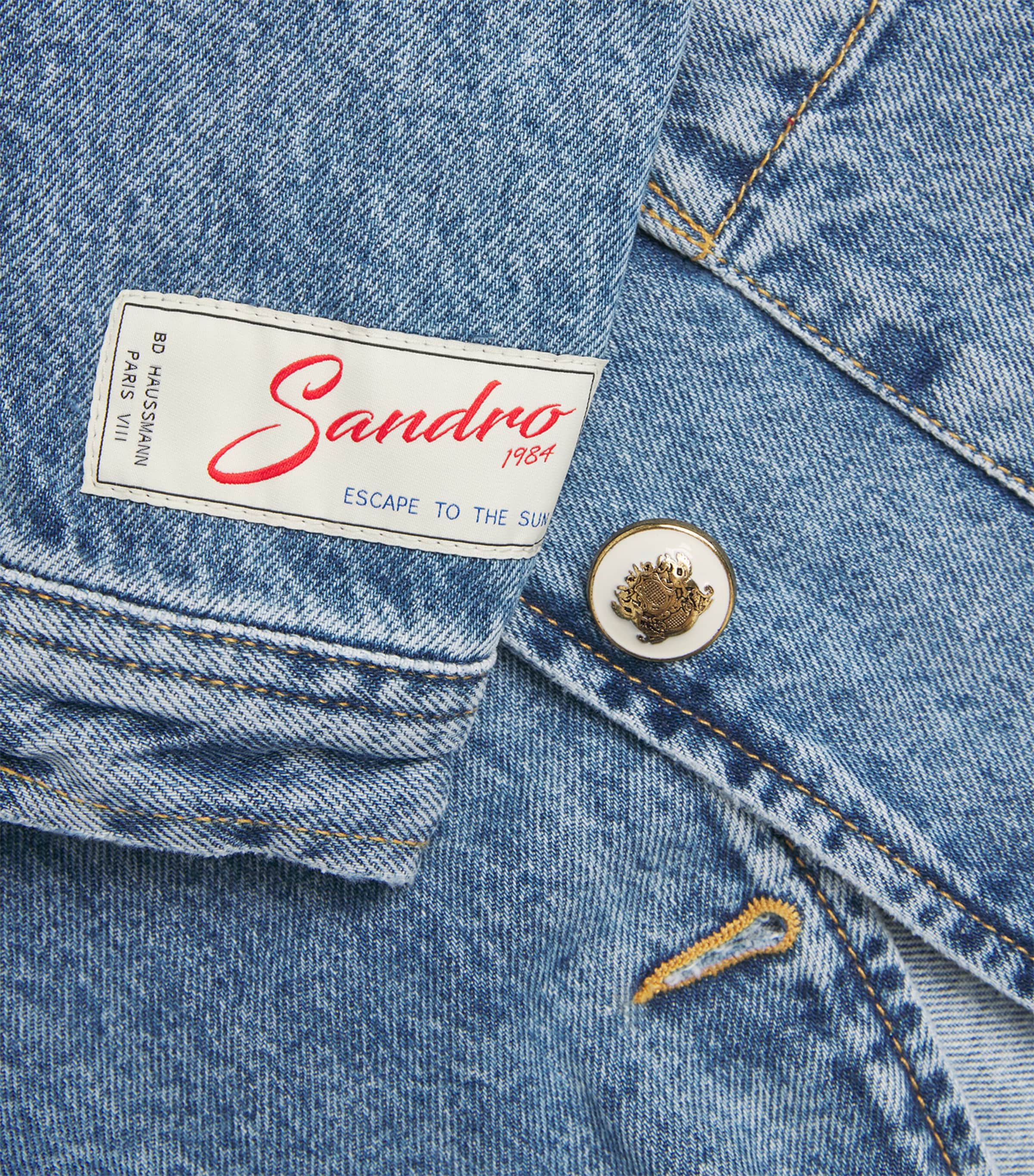 Round-Neck Denim Jacket BLUE JEAN Image 6