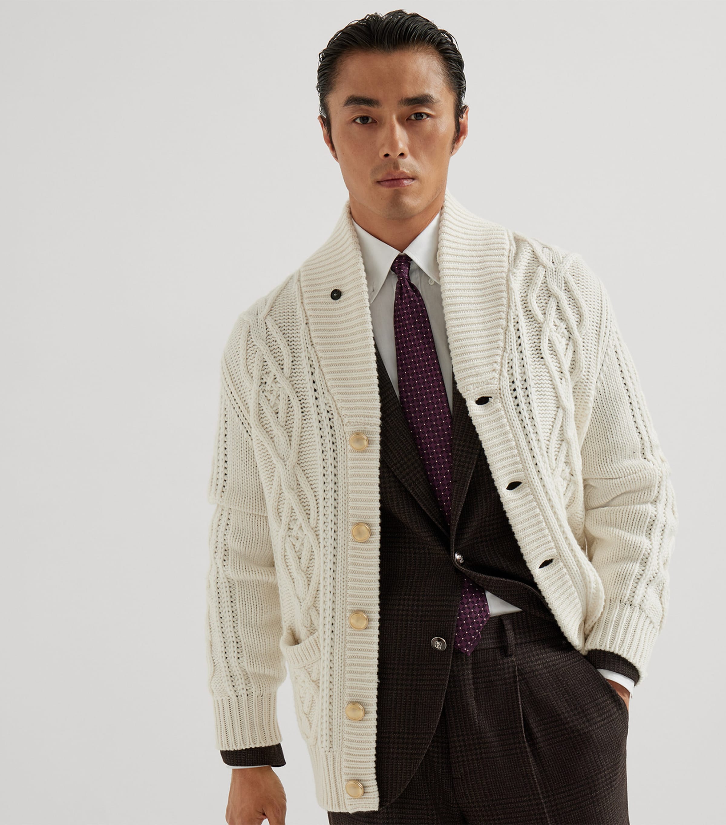 Cashmere Cable-Knit Cardigan C2723 Image 2