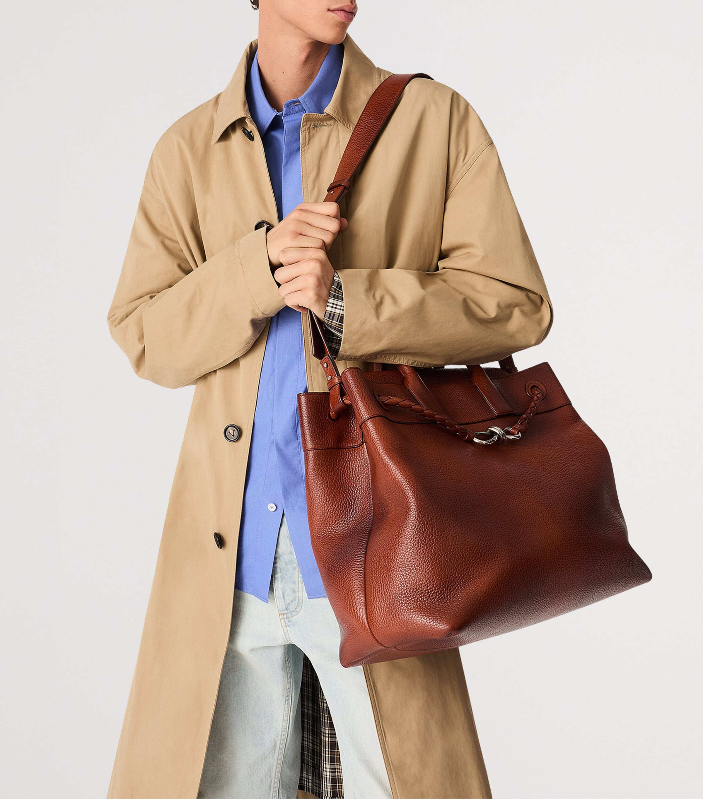 Small Calfskin Andiamo Voyager Holdall 9922 Image 7