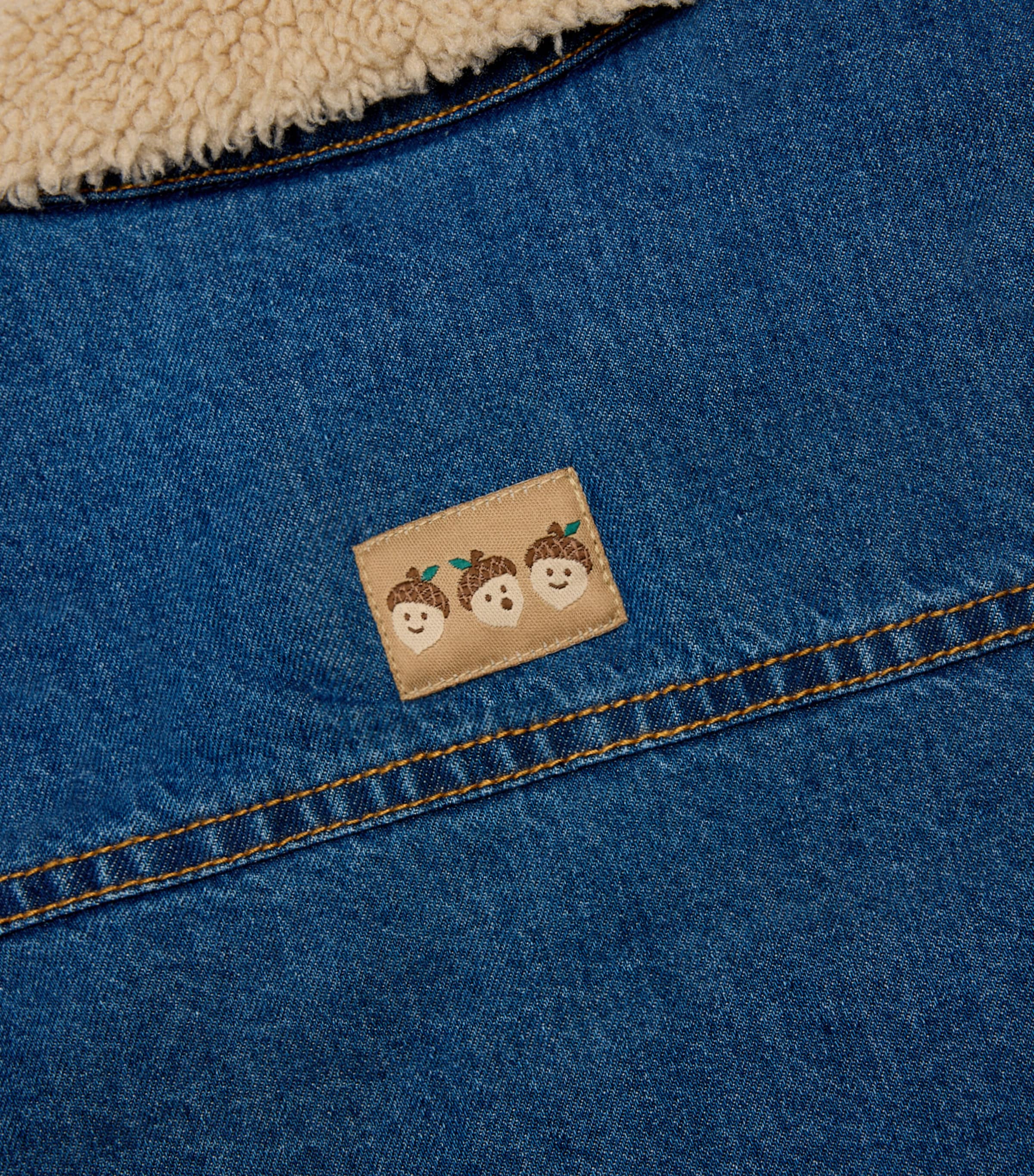 Faux-Sherpa Denim Jacket (0-18 Months) MID DENIM Image 3