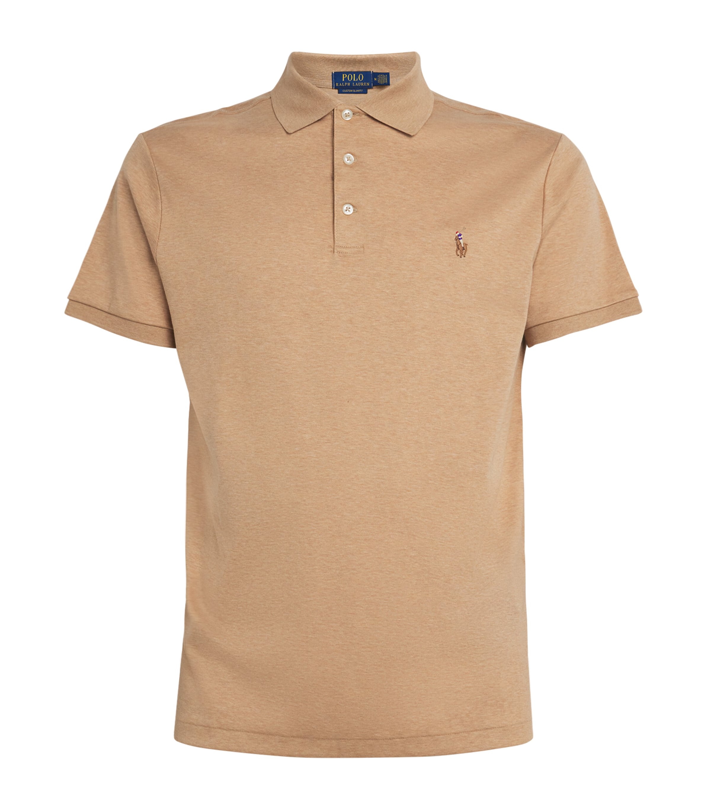 Polo Ralph Lauren Mens Pima Cotton Polo Shirt Camel Image 1