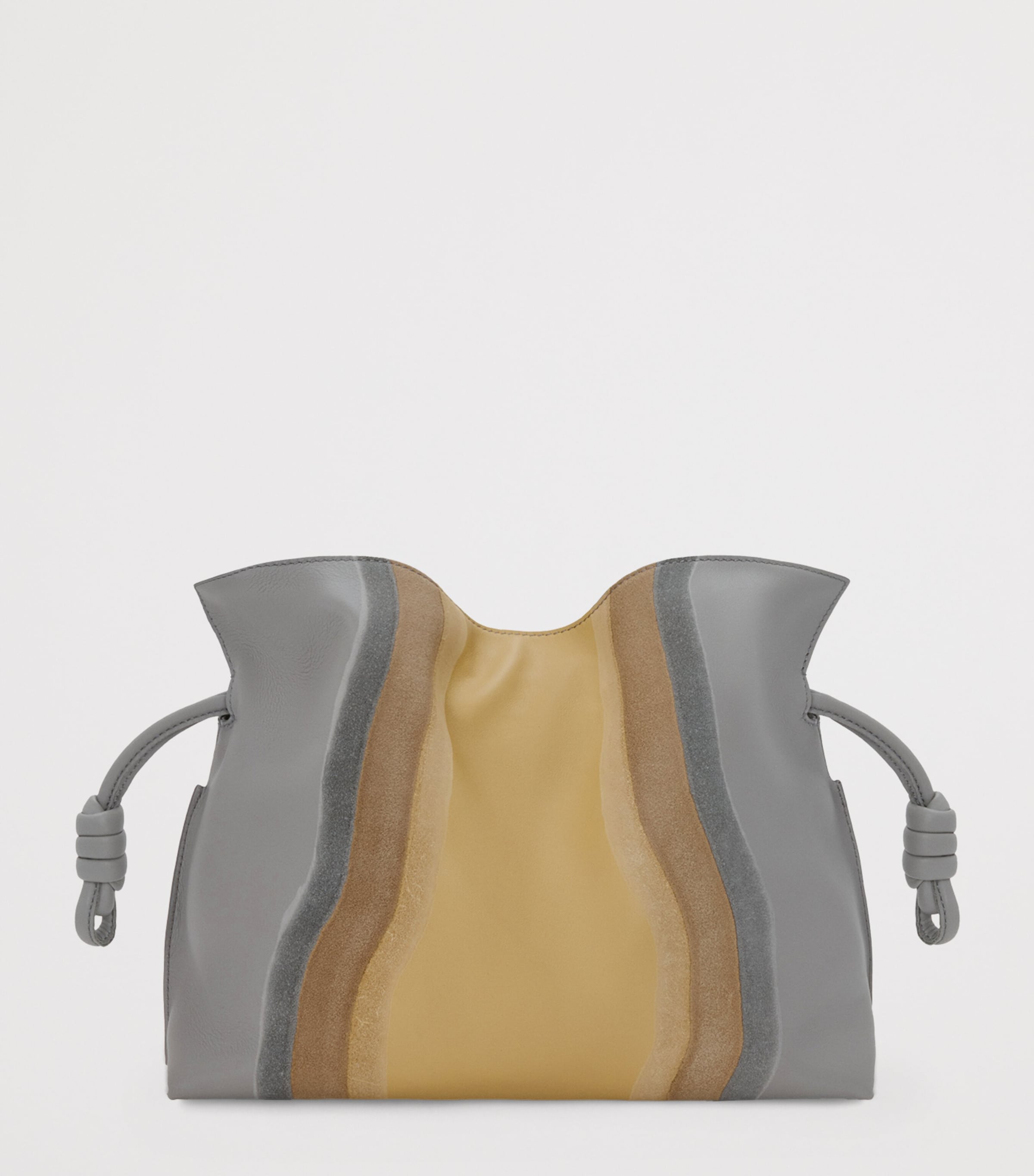 LOEWE Leather Stripe Flamenco Clutch Bag Sparkling Grey Image 4