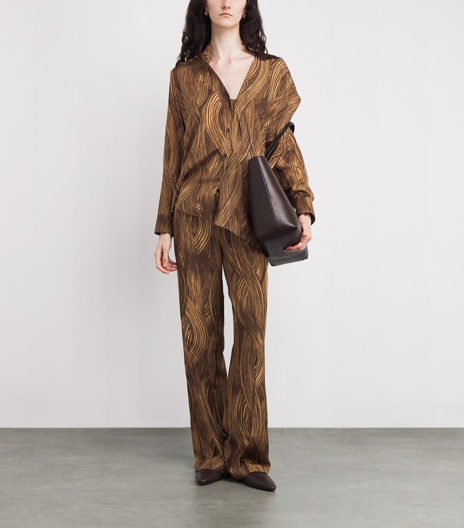 RETORI Silk Grass Waves Trousers Camel Image 2