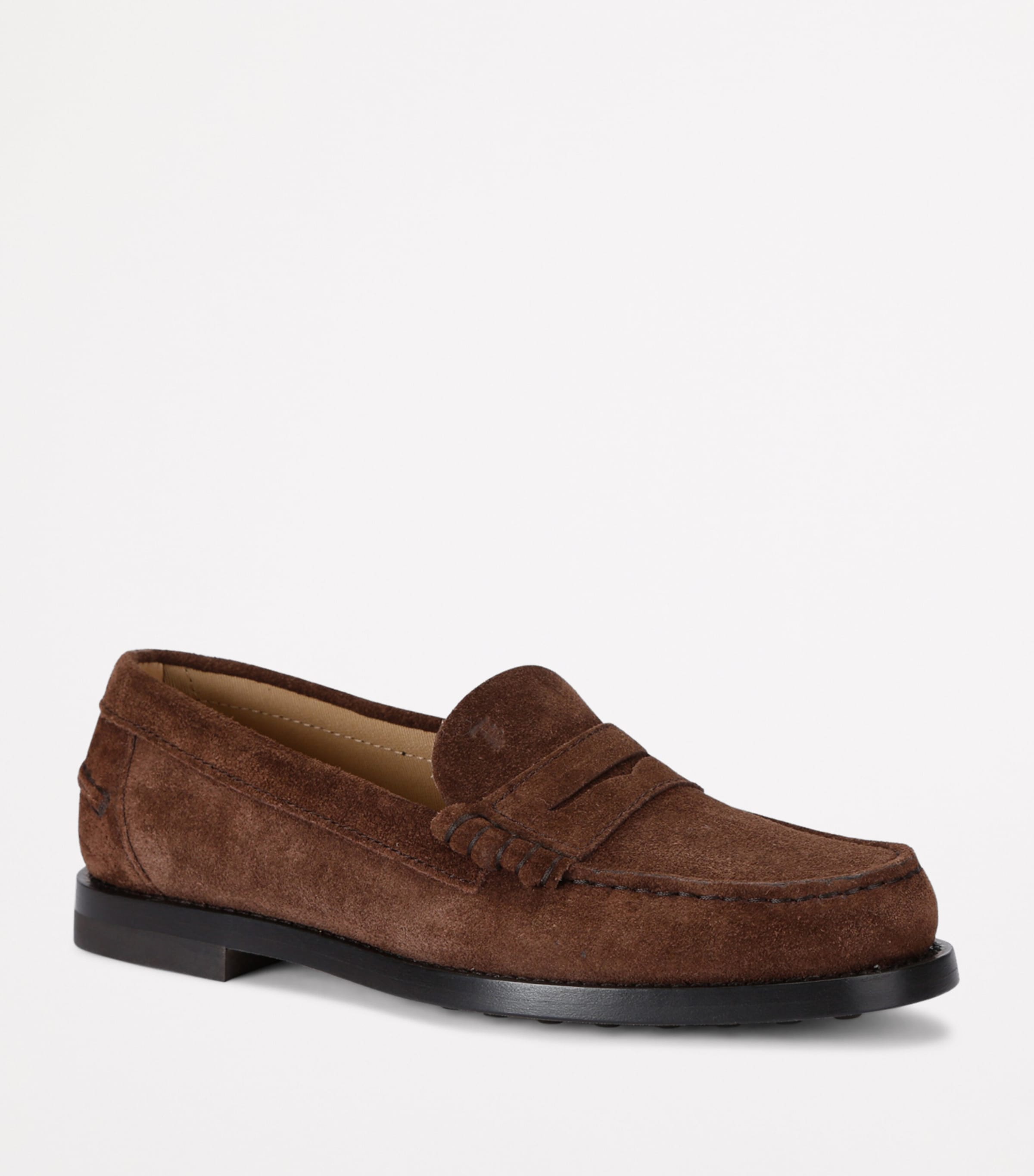 Suede Penny Loafers BROWN Image 3