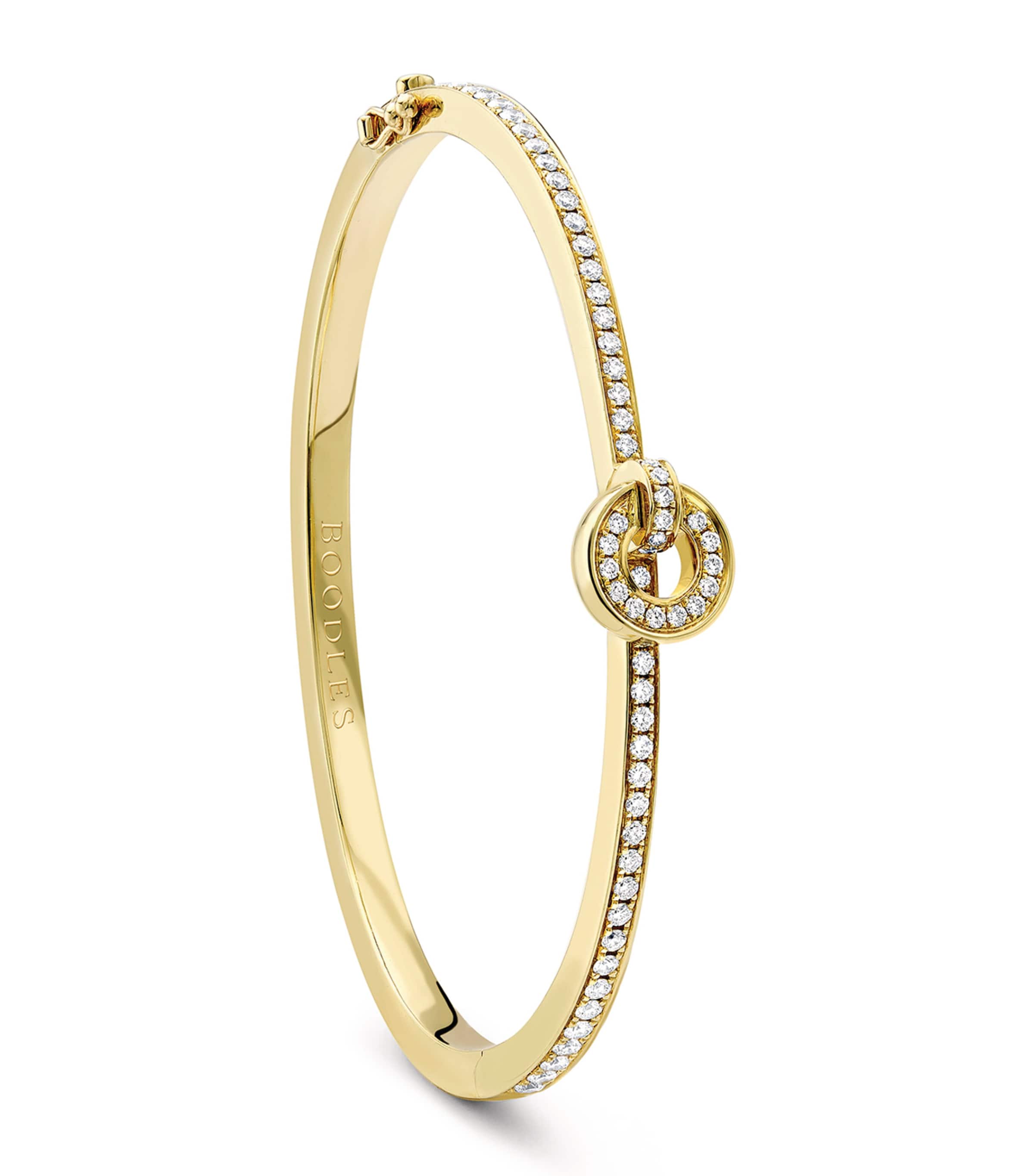 Shop Boodles Yellow Gold And Diamond Roulette Flip Bangle