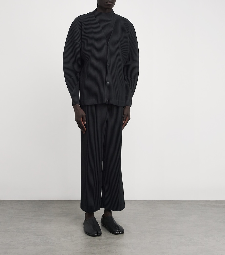 Pleated Cardigan 15-BLACK Image 2