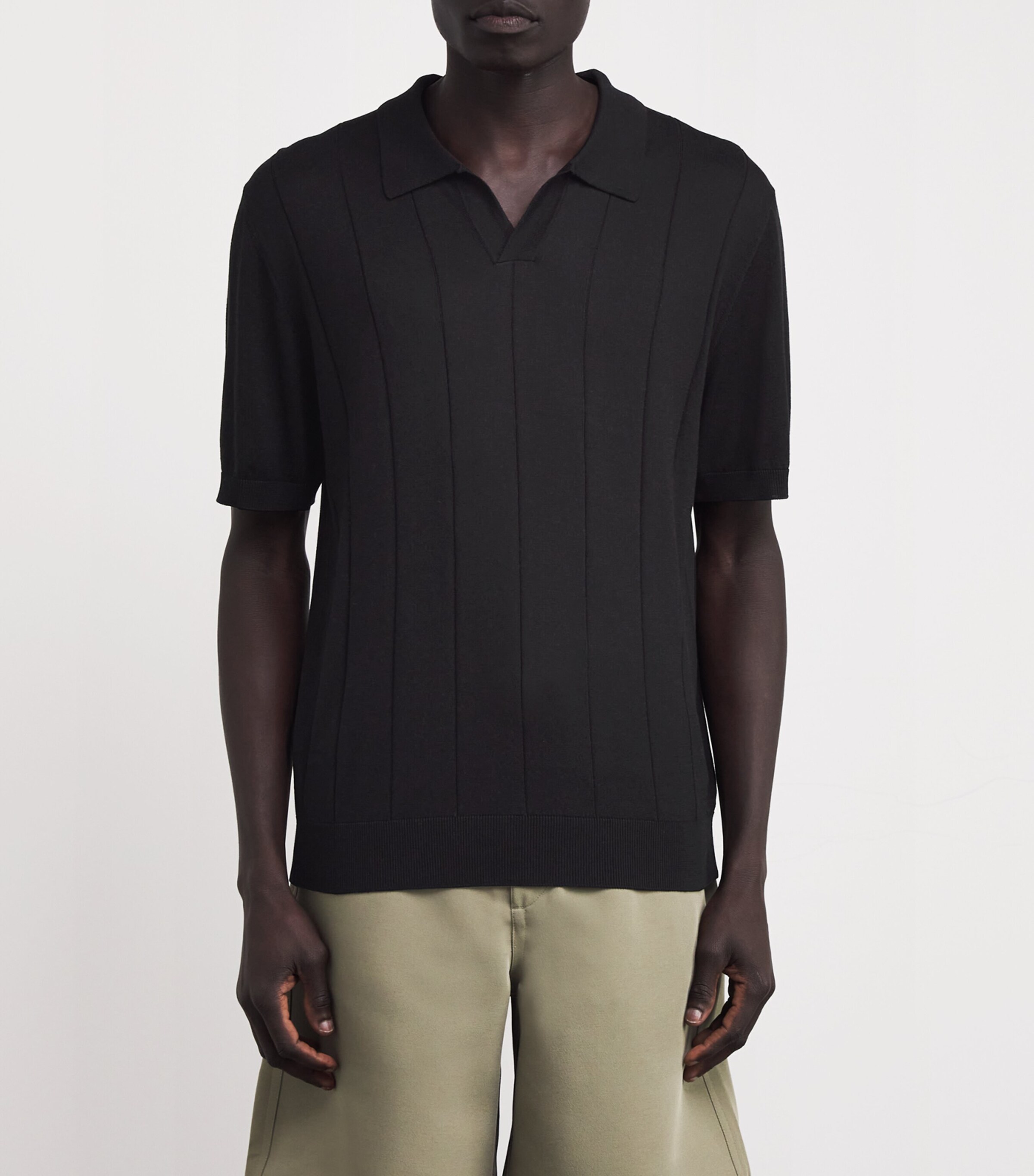 Eton Mens Cotton-Silk Polo Shirt Black Image 3