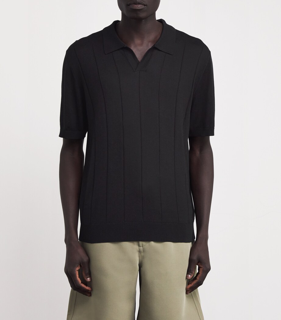 Eton Mens Cotton-Silk Polo Shirt Black Image 3