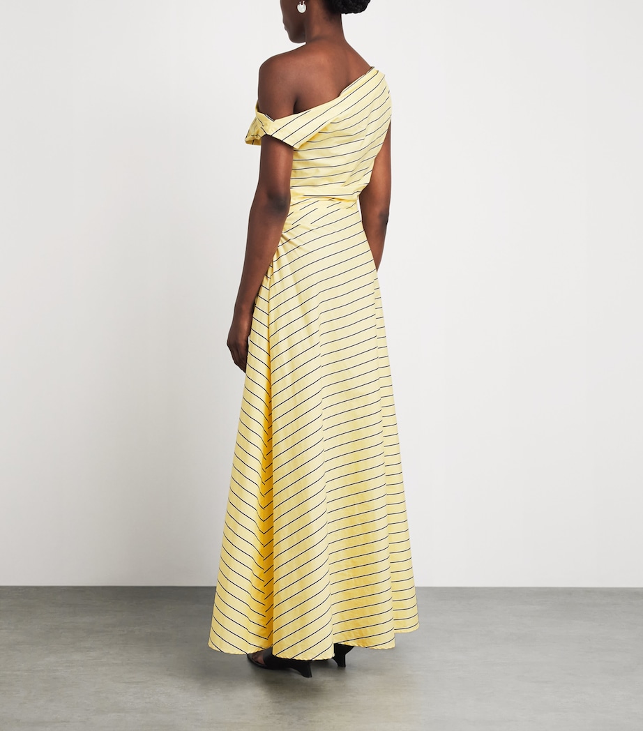 STAUD Womens Cotton Stripe Phare Maxi Dress Mons Monday Image 4