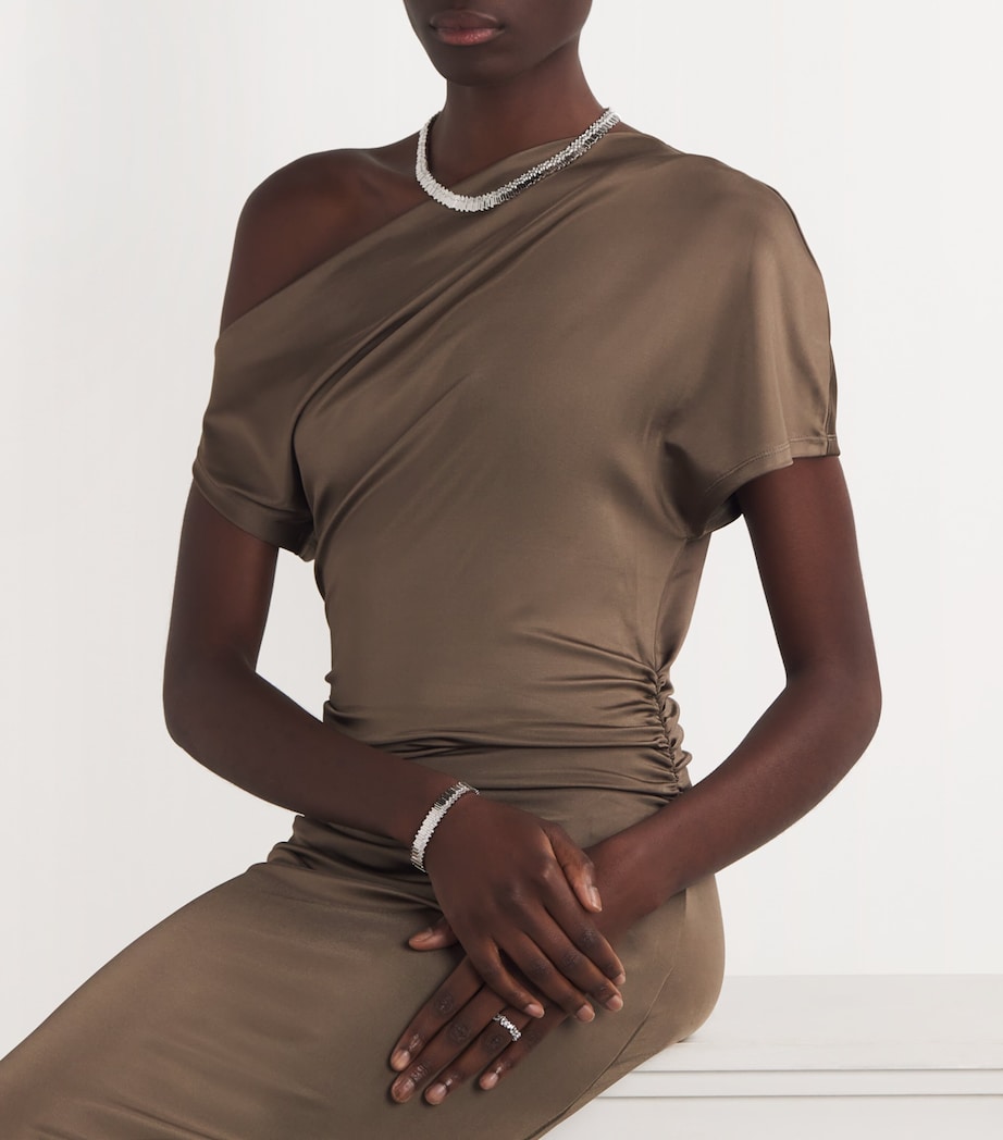 White Gold and Diamond Shimmer Eternity Ring 18K WG/WD Image 5