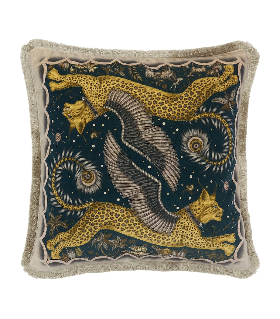 Velvet Lynx Cushion (46cm x 46cm) GOLD Image 1