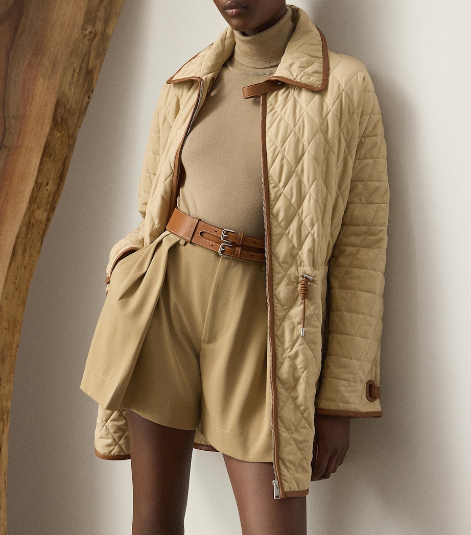 Quilted Drawcord-Waist Jacket LIGHT TAN Image 6