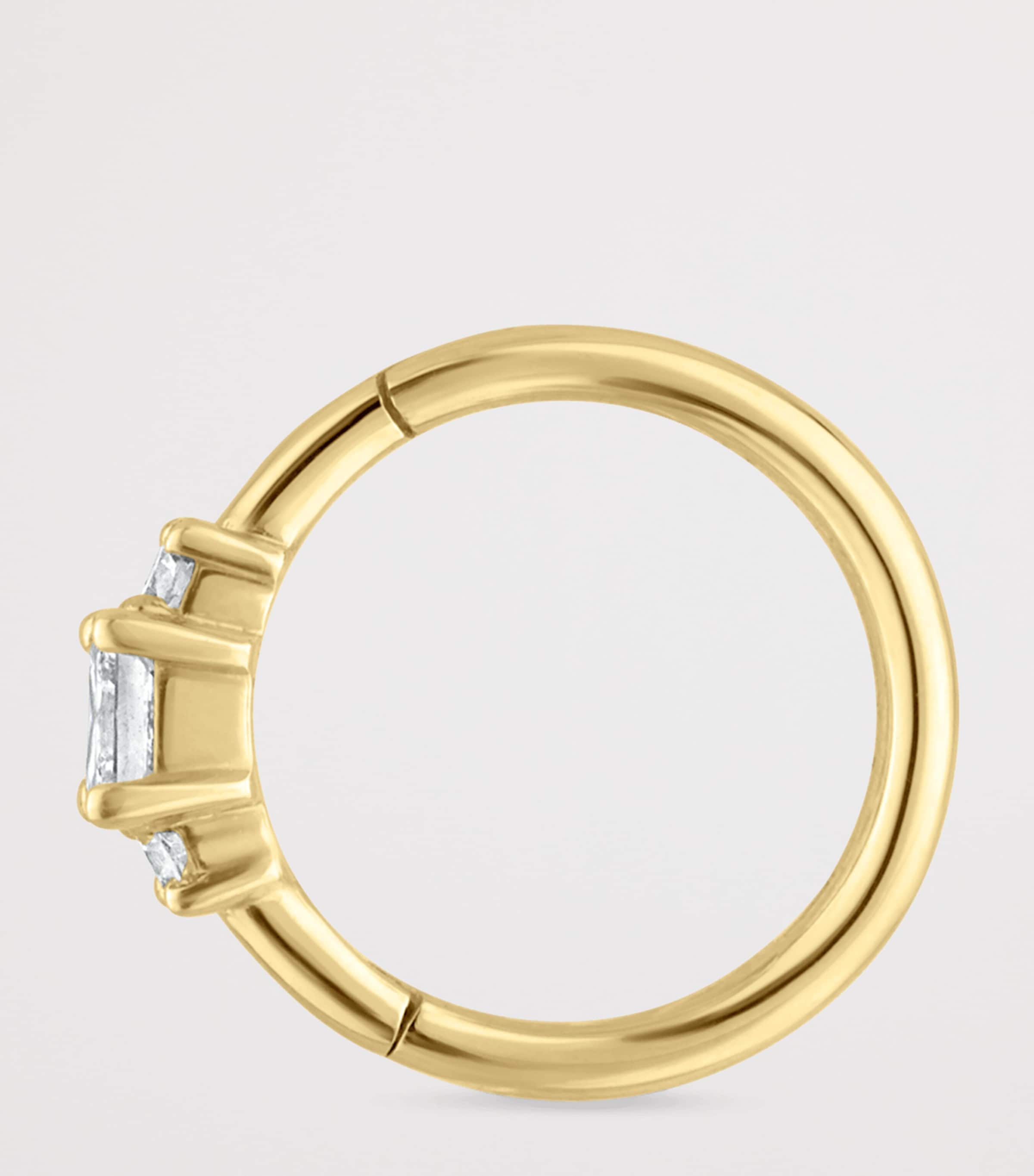 Diamond Princess Single Hoop Earring (8mm) YELLOW GOLD Image 2