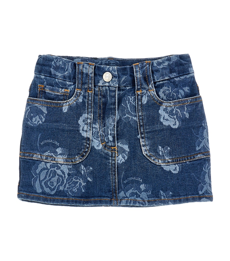 Floral Denim Skirt (2-12 Years) DARK STONE DENIM Image 1