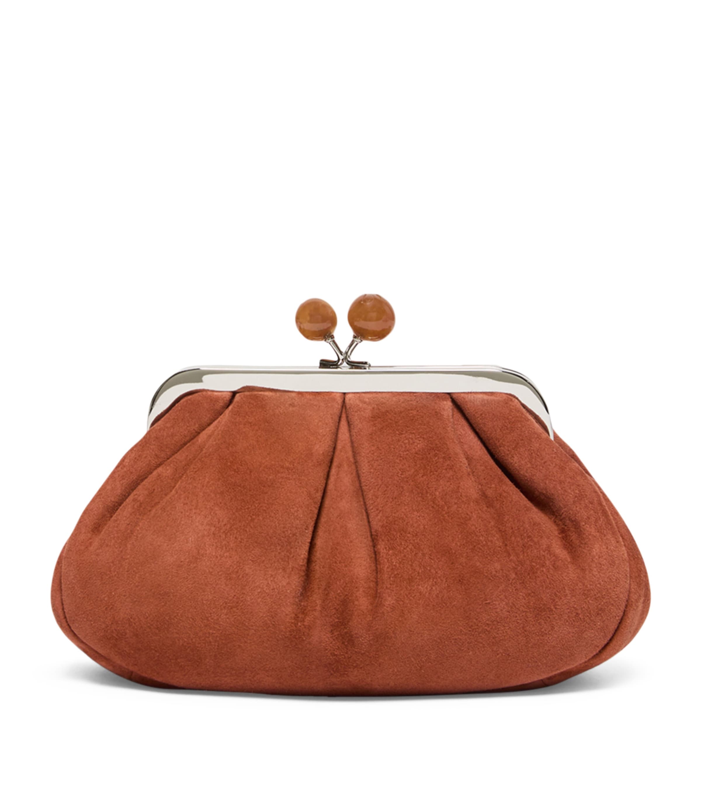 Weekend Max Mara Suede Leather Pasticcino Clutch Bag Brown Image 1