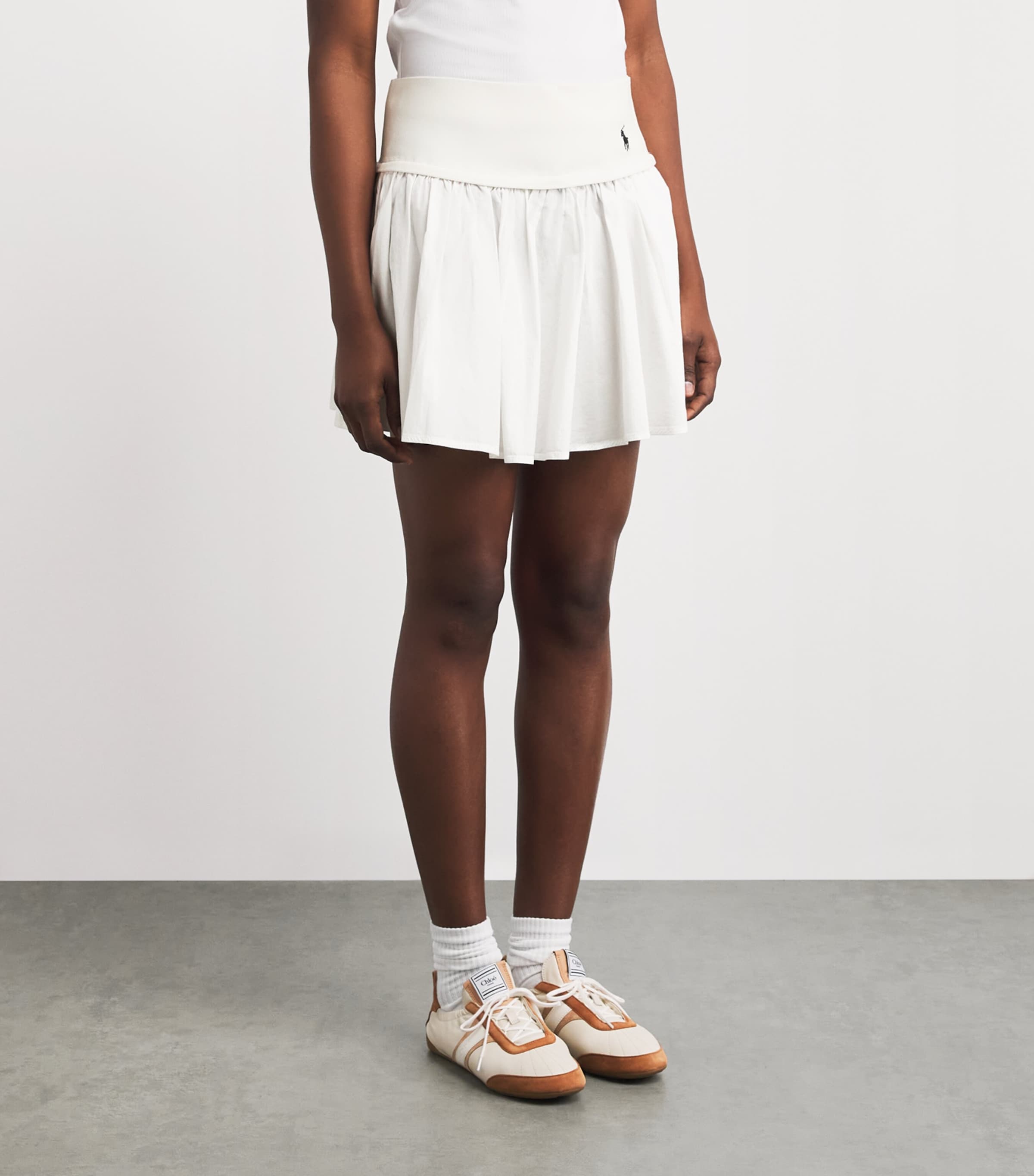 Polo Ralph Lauren Womens Cotton Flounce Mini Skirt White Image 4