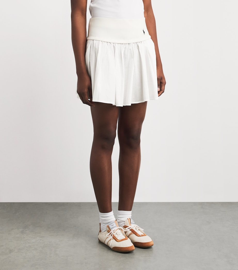 Polo Ralph Lauren Womens Cotton Flounce Mini Skirt White Image 4