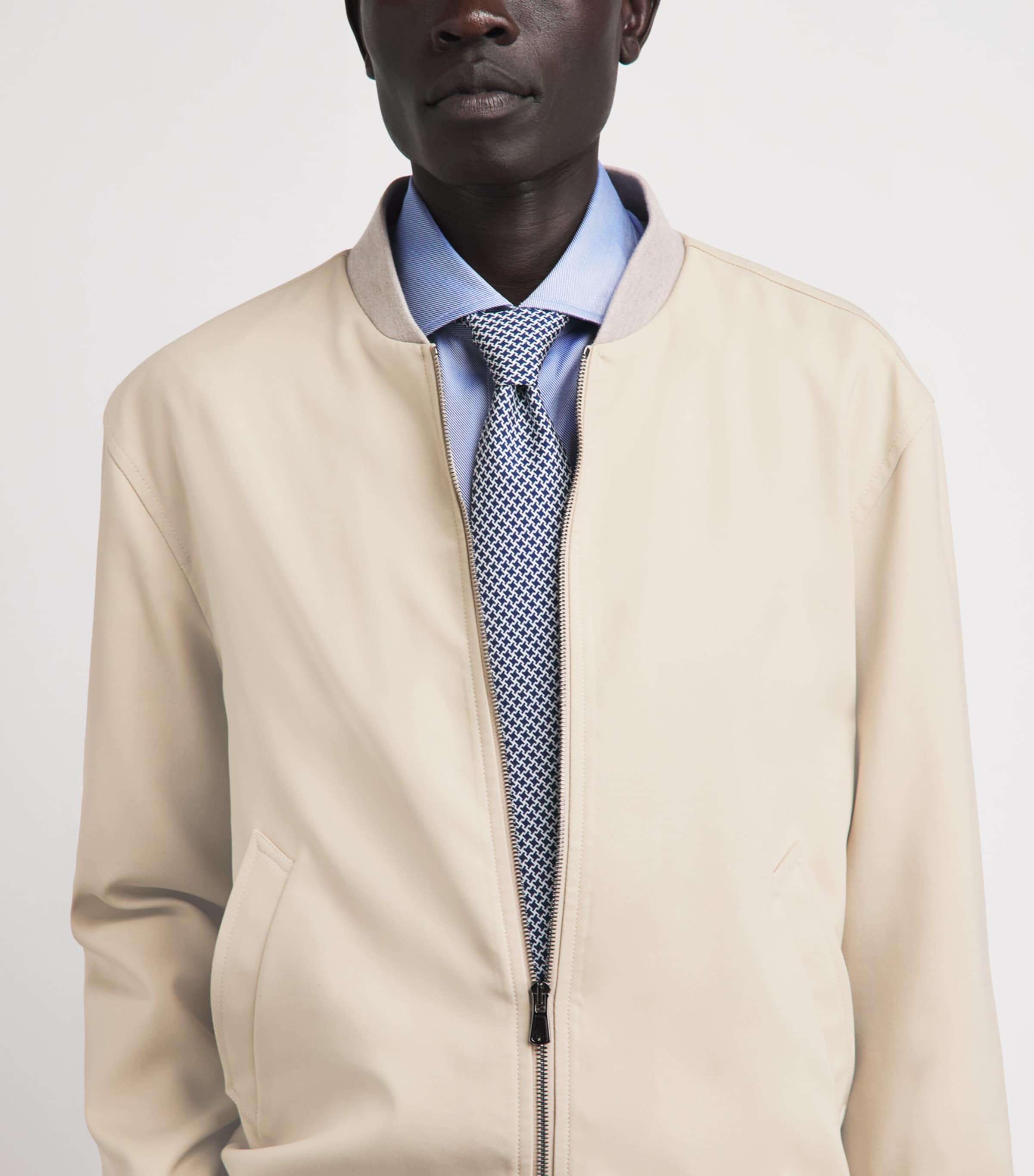 Isaia Silk Houndstooth Jacquard Tie Image 2