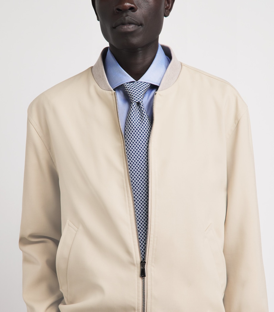 Isaia Silk Houndstooth Jacquard Tie Image 2