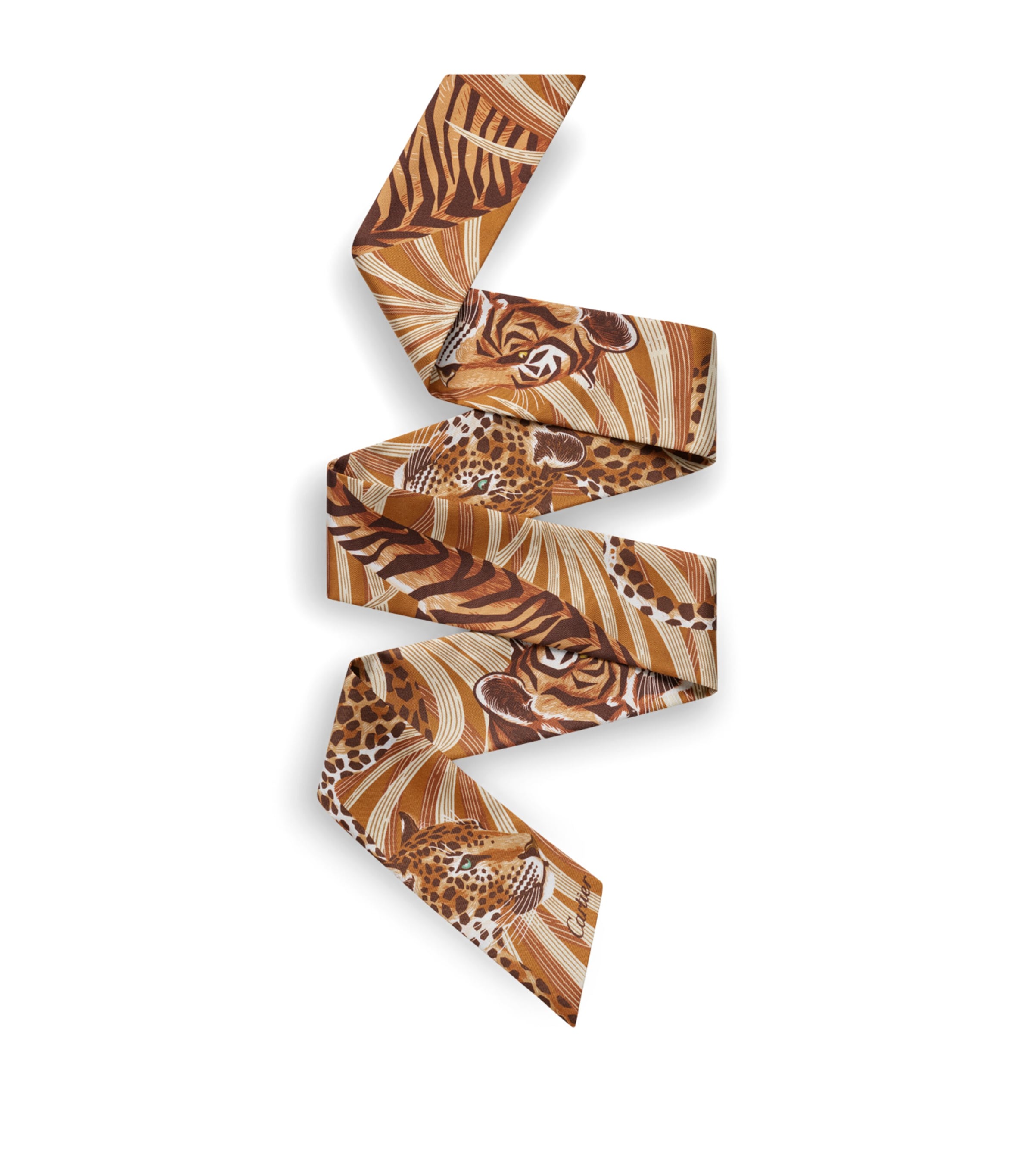 Cartier Silk Panthère and Tigre Scarf Neutral Image 1