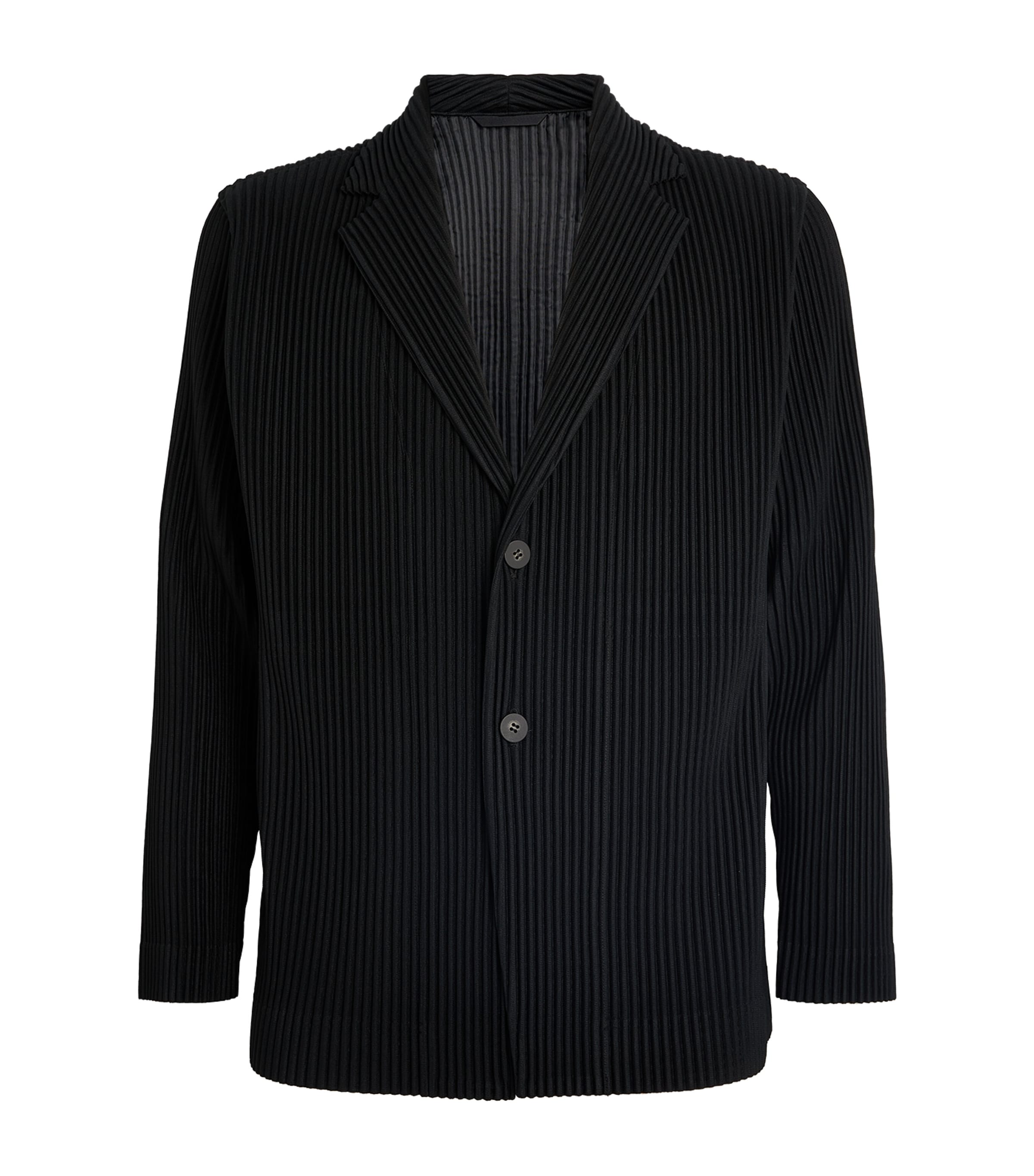 Shop Issey Miyake Pleated Blazer In Black