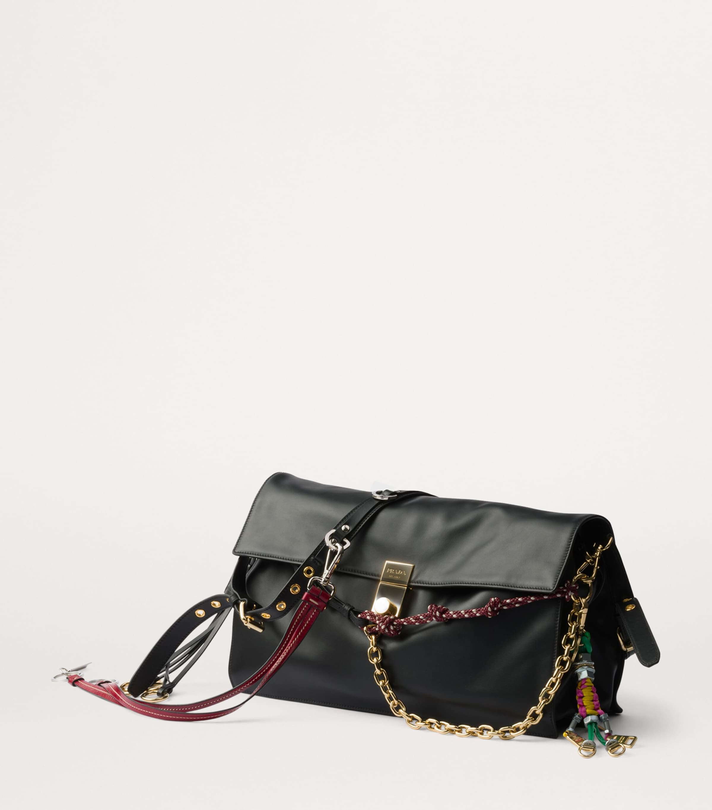 Prada Large Leather Soft Sound Shoulder Bag Image 3